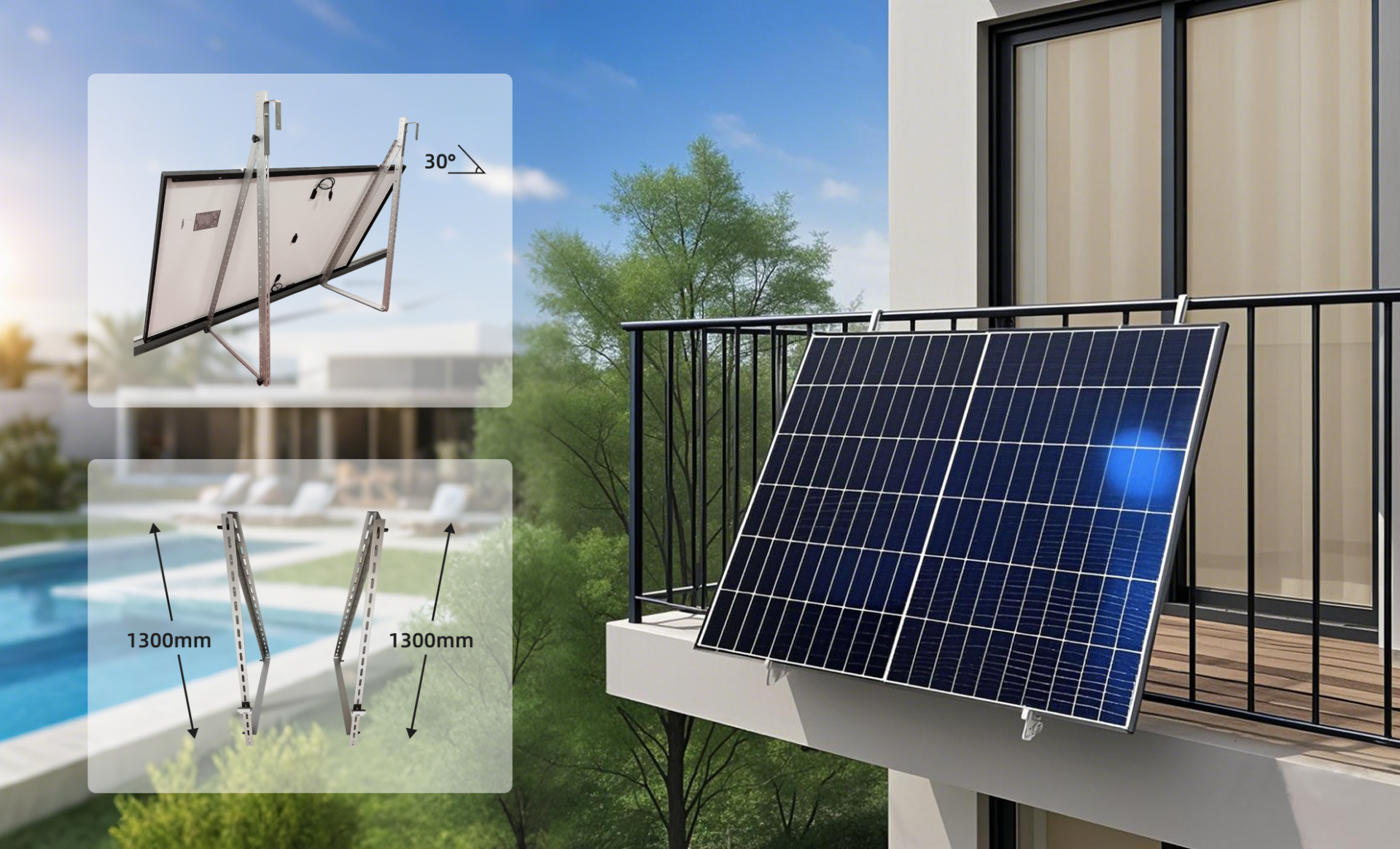 SunEnergyXT Erweiterungsset — 6.450 Wh / Solyco 500 Wp Glas-Glas Fullblack-Modul Bifazial / 6 Module / 6 x Universalhalterung