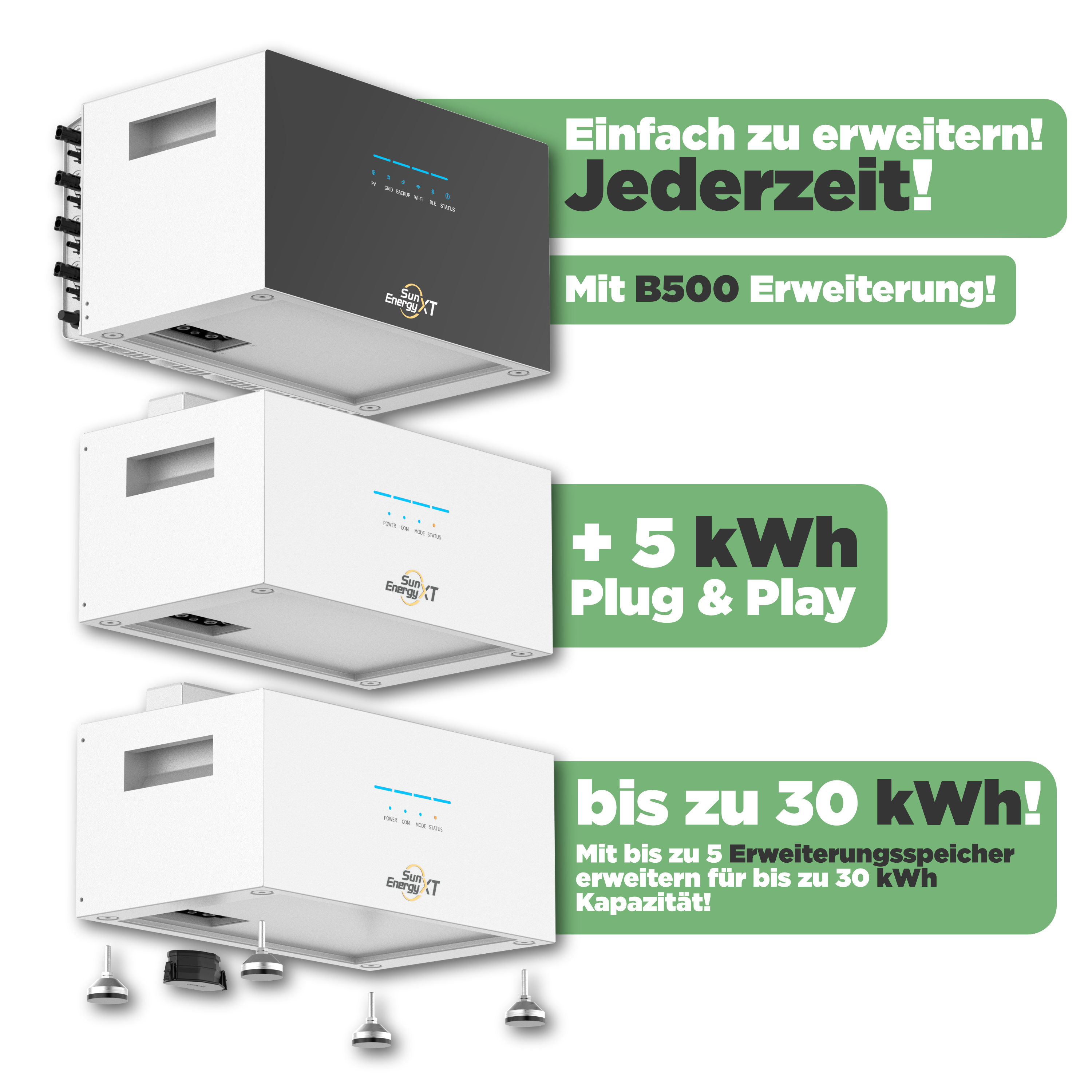 SunEnergyXT B500 — 5 kWh LiFePO4 Erweiterungsspeicher für SunEnergyXT 500 / 500 PRO PV Speicher (modular erweiterbar)