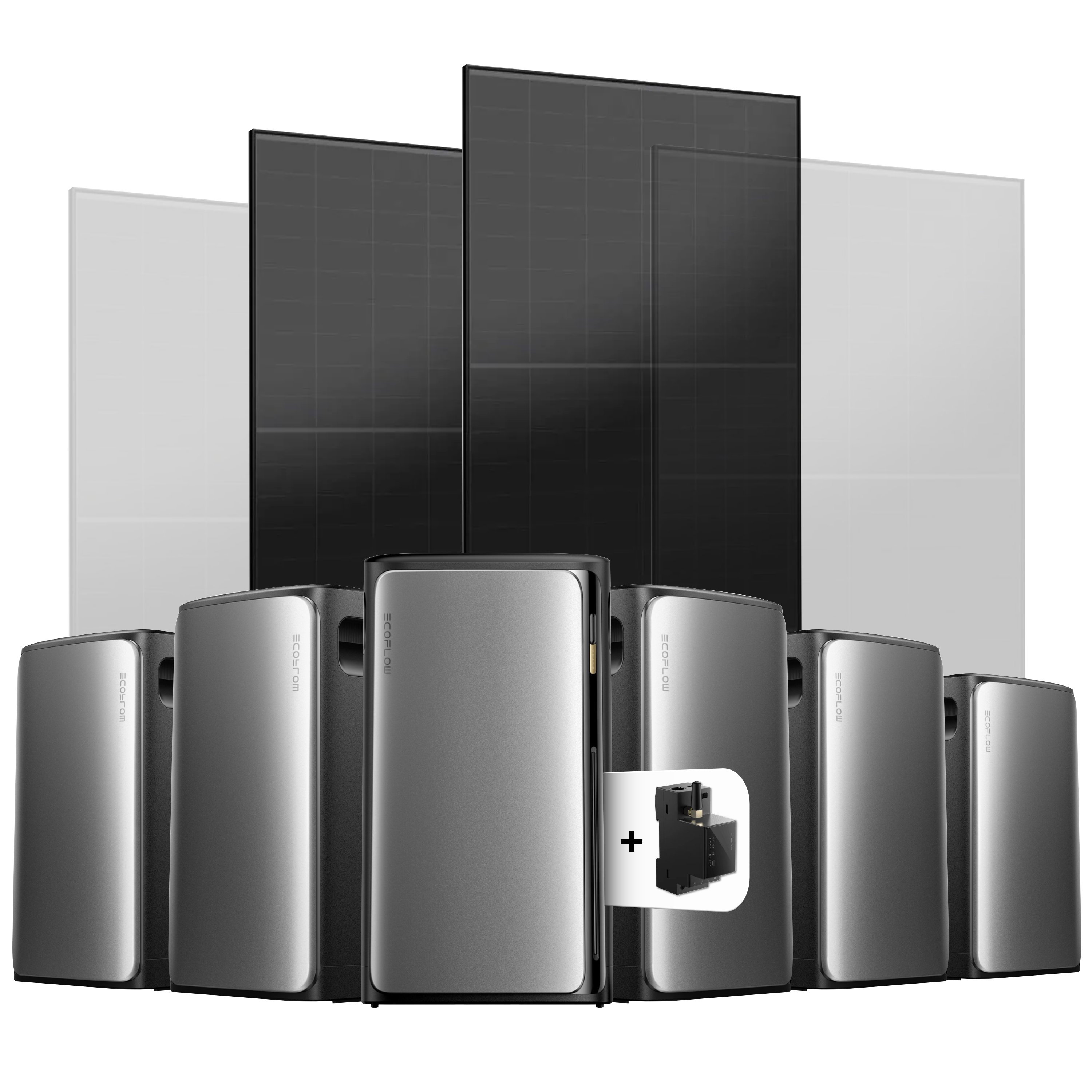 EcoFlow Stream Balkonkraftwerk Set 1000 Wp — Stream Ultra / 500 Wp (Full Black) / 2 Module / 11,52 kWh / mit EcoFlow Smart Meter