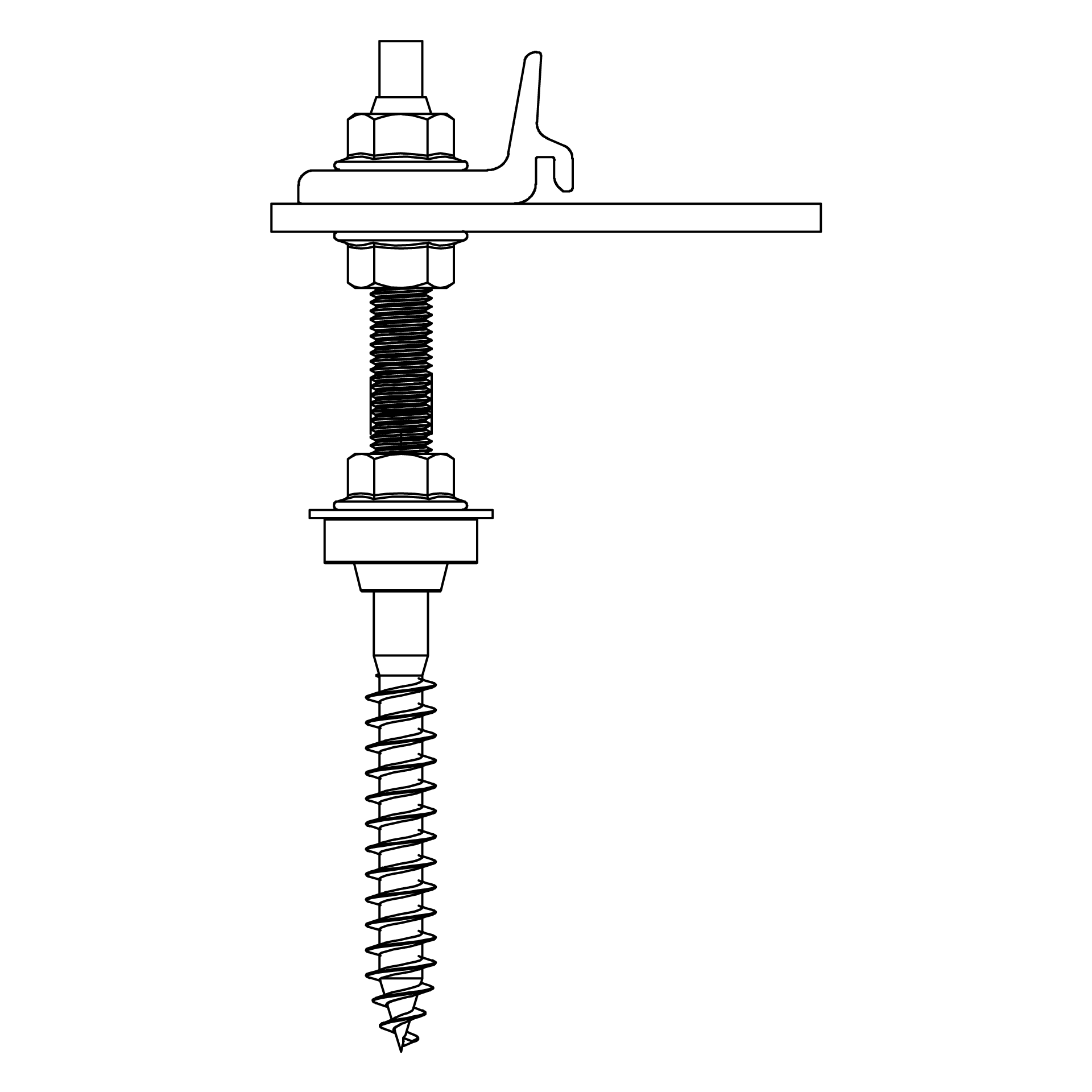 K2 Systems - RF HB CR M10x180 PA BC — Stockschraube, vormontiert, Sechskant SW 7mm (2003272)