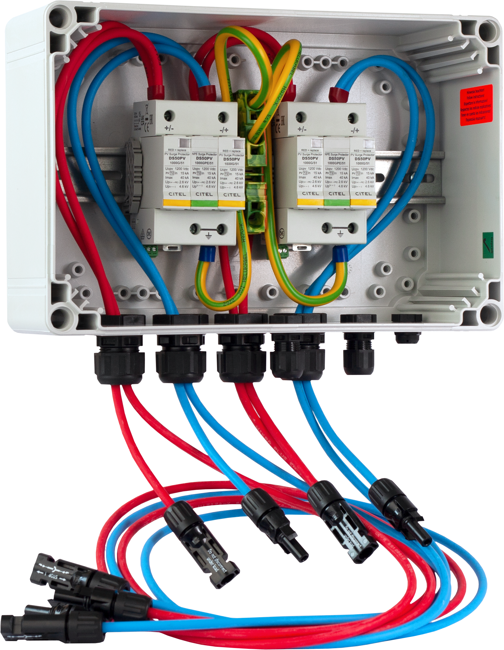 CiPlug2-51-1 GAK — für 2 MPPT je 1 String - Typ 2 Blitz- und Überspanungsschutz