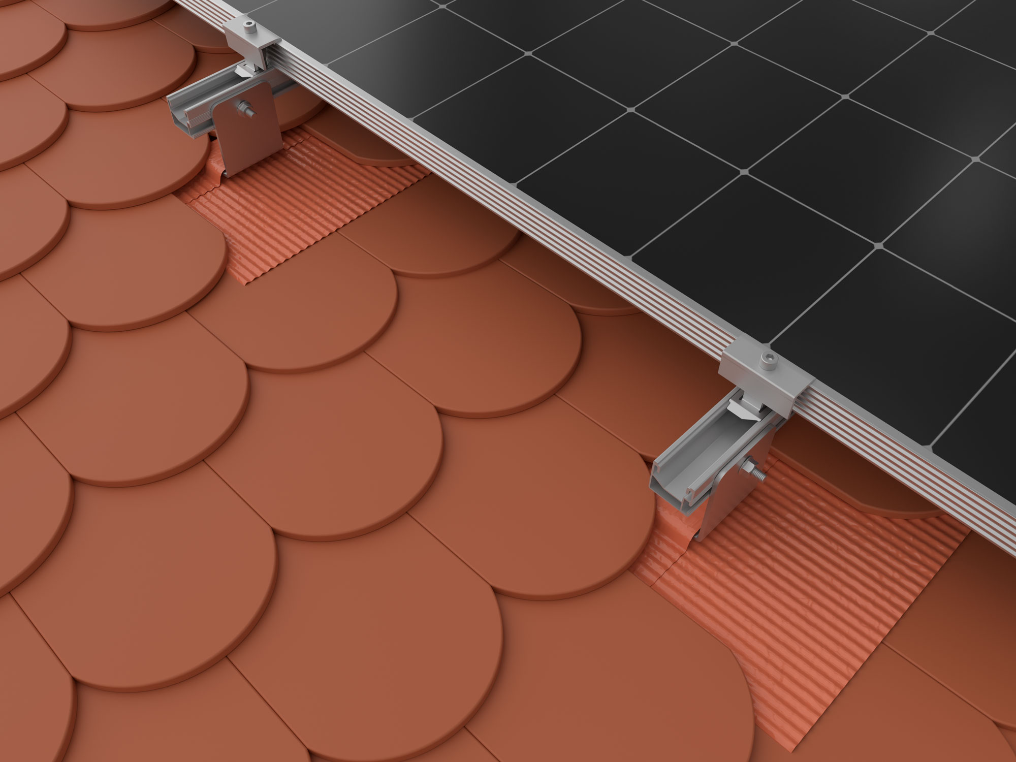 K2 Systems - Metallabdeckung SingleHook FlatTile, rot — flexible Metallbahn mit Butylabdichtung (2004282)