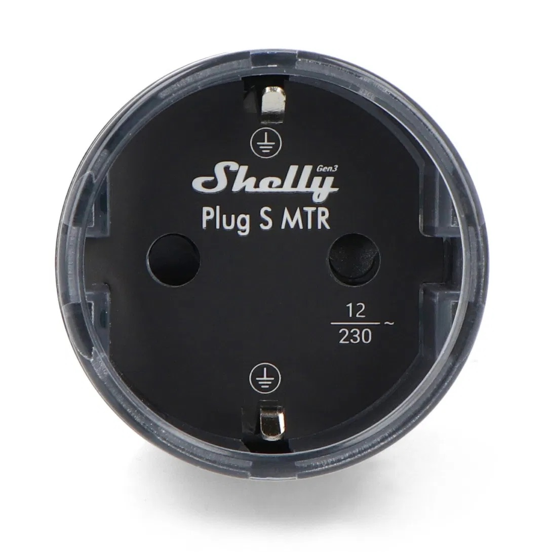 Shelly Plug S Gen3 — Smarter, WLAN / Bluetooth und Matter-kompatibler Stecker mit Leistungsmessung (schwarz)