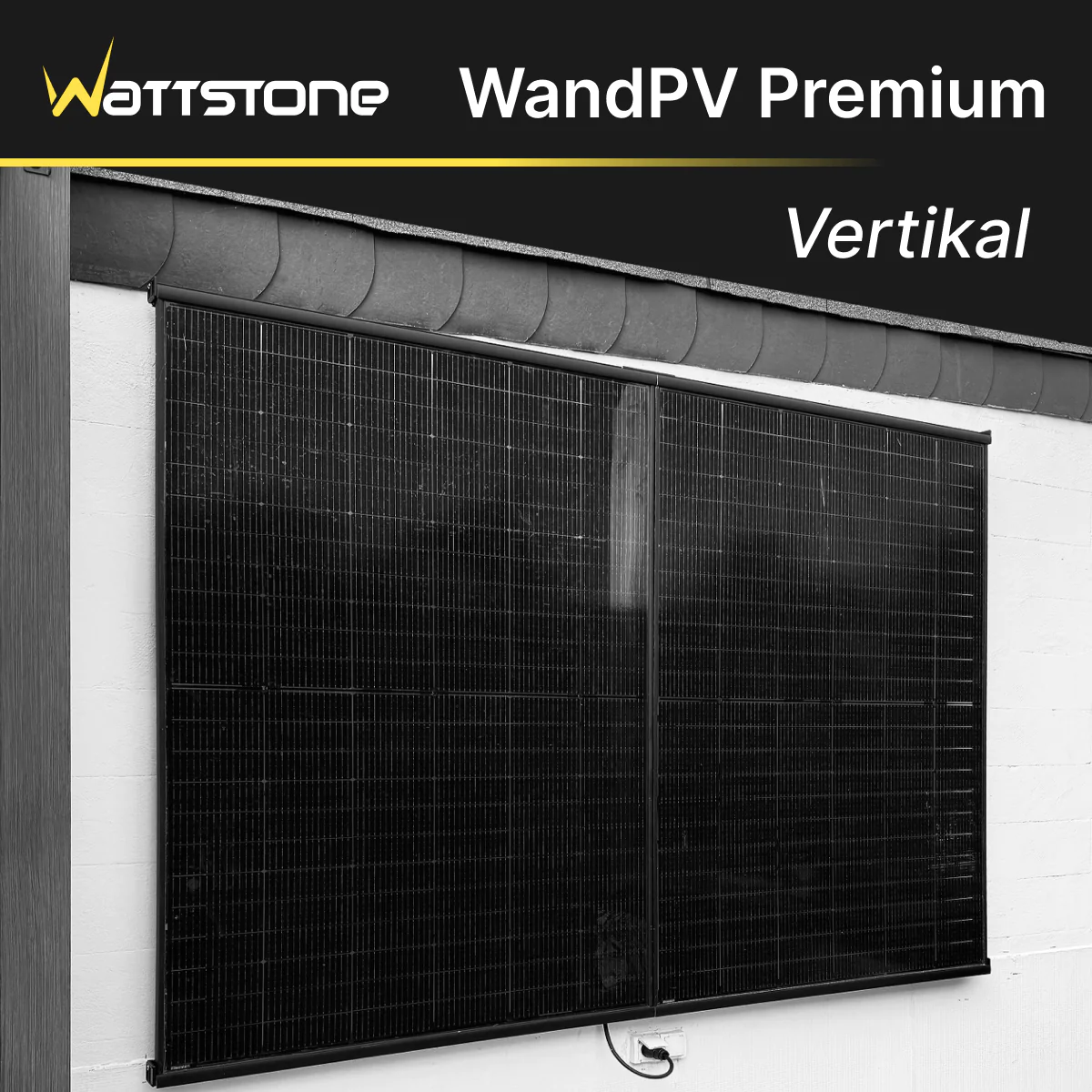Wattstone WandPV Premium verdecktes Montagesystem vertikal Komplettset für 2 PV-Module