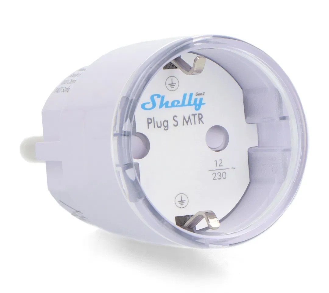 Shelly Plug S Gen3 – Smarter, WLAN / Bluetooth und Matter-kompatibler Stecker mit Leistungsmessung (weiß)