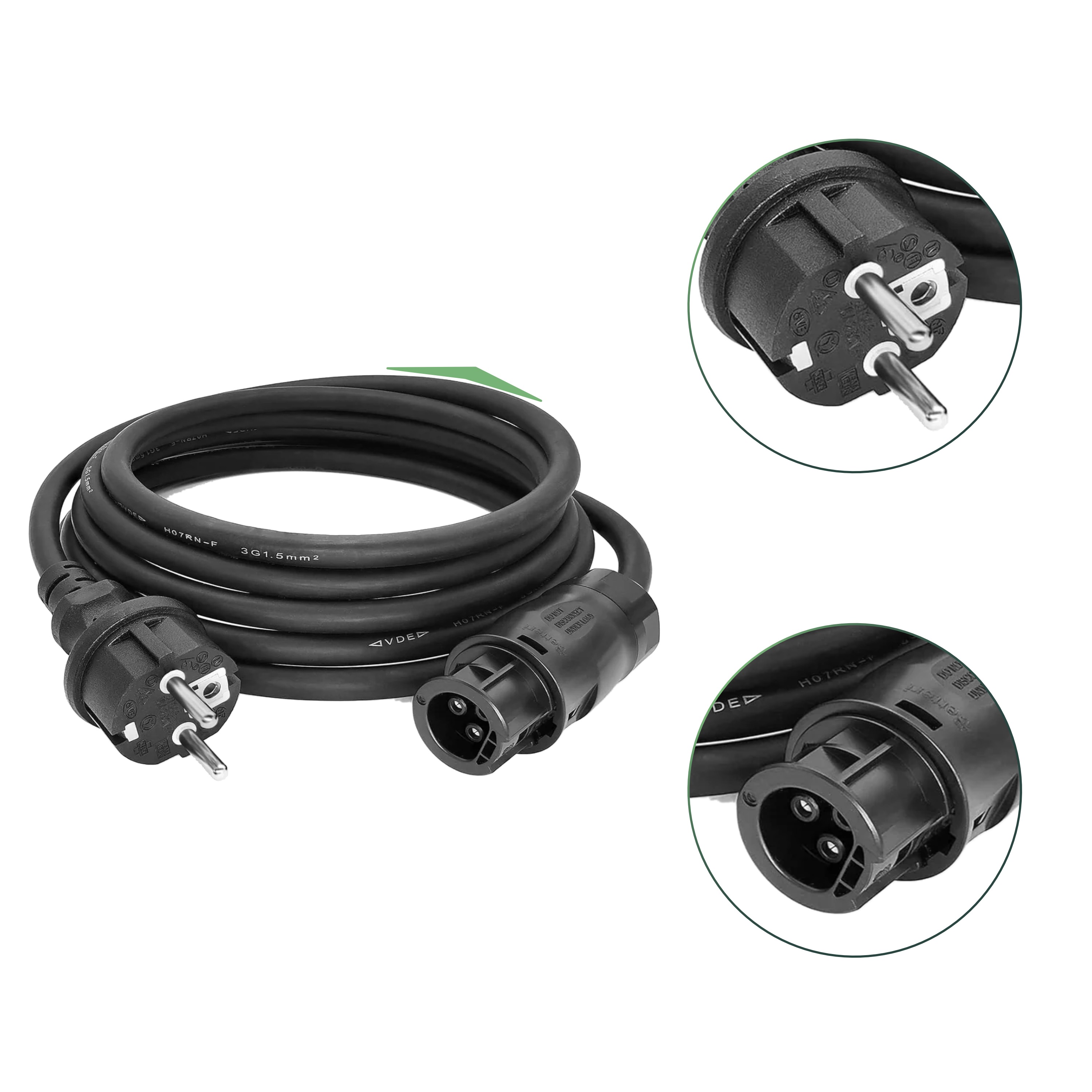 Balkonkraftwerk Set 2000 Wp — Anker Solarbank 3 Pro / 13,5 kWh / Solyco 500 Wp Glas-Glas Fullblack-Modul Bifazial / 4 Module / Schuko Stecker / 3 m