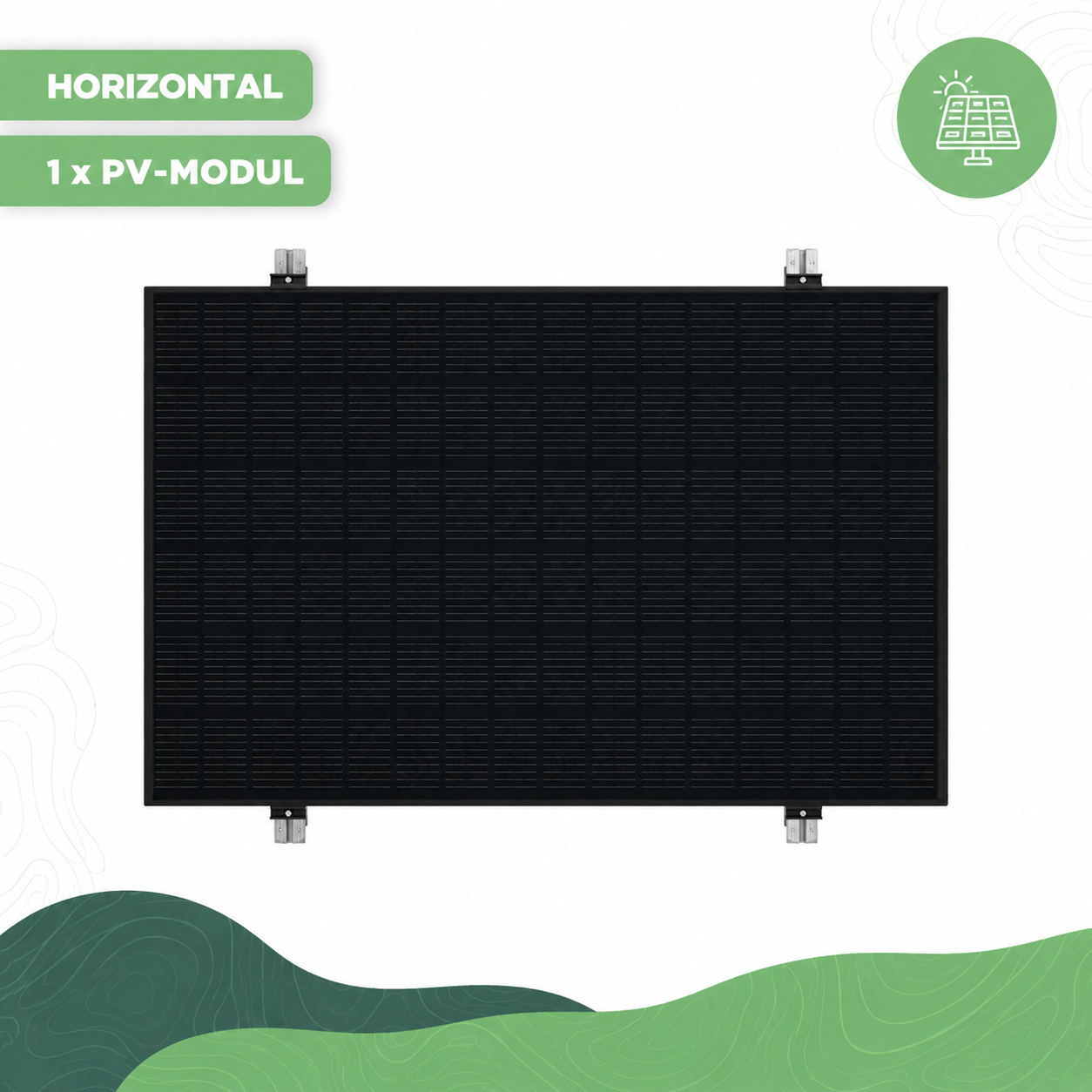 Balkonkraftwerk Wand-Halterung EvoWall — Unterkonstruktion Set  für 1 x PV-Modul horizontal