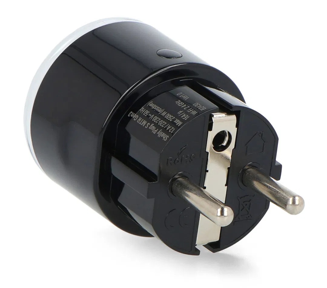 Shelly Plug S Gen3 — Smarter, WLAN / Bluetooth und Matter-kompatibler Stecker mit Leistungsmessung (schwarz)