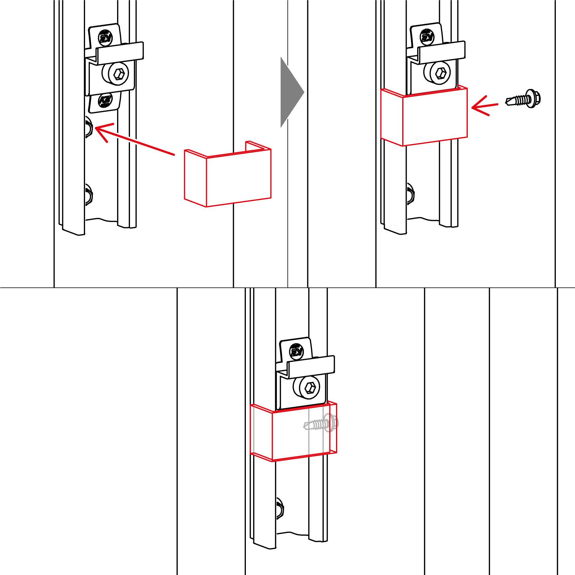 K2 Systems - WallPV Rail AntiSlip Clip — Abrutschsicherung FacadeRail + MultiRail (2004289)