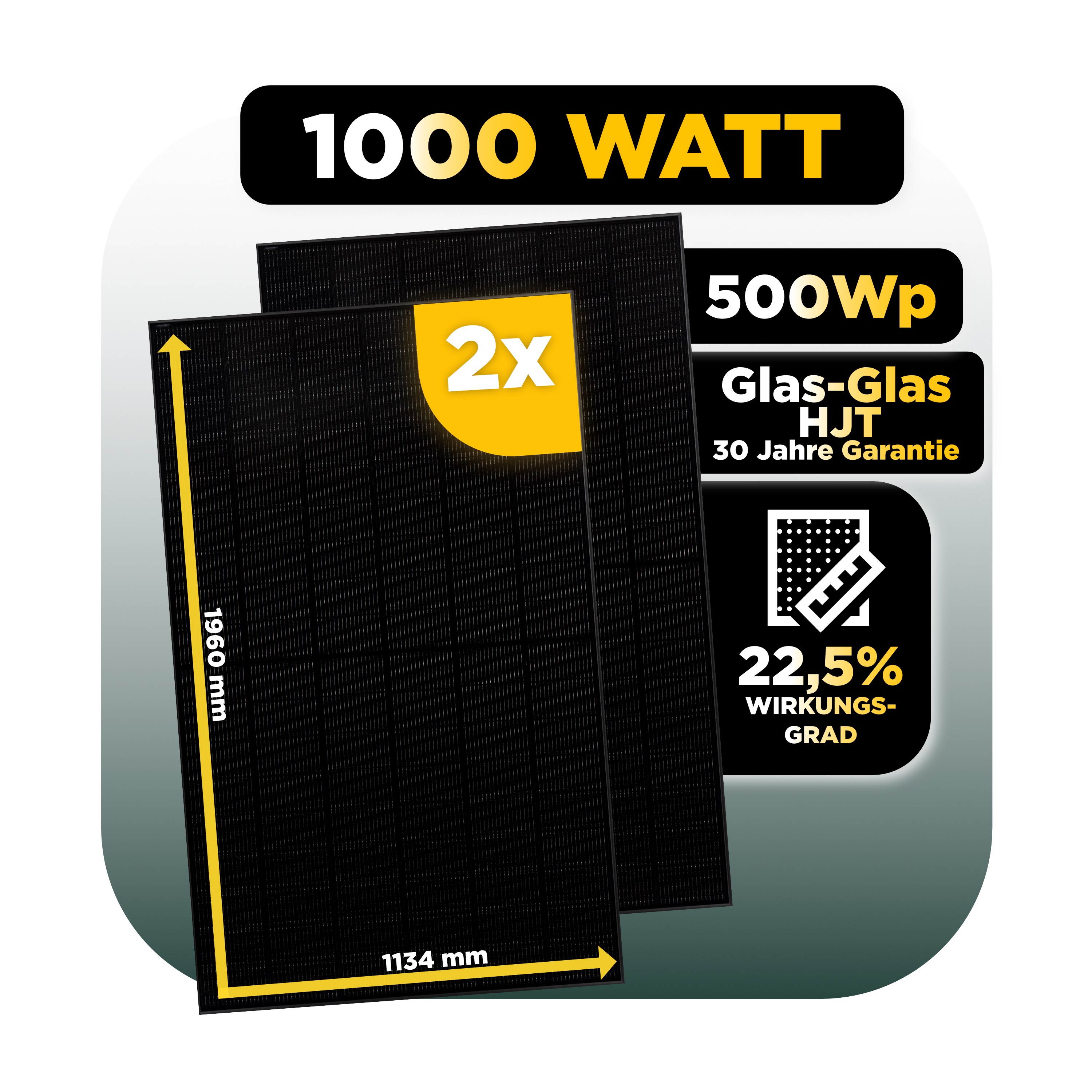 SunEnergyXT 500 Serie 1000 Wp — SunEnergyXT 500 Pro (2400 W) / 30 kWh / IR Lesekopf / Solyco 500 Wp / 2 Module