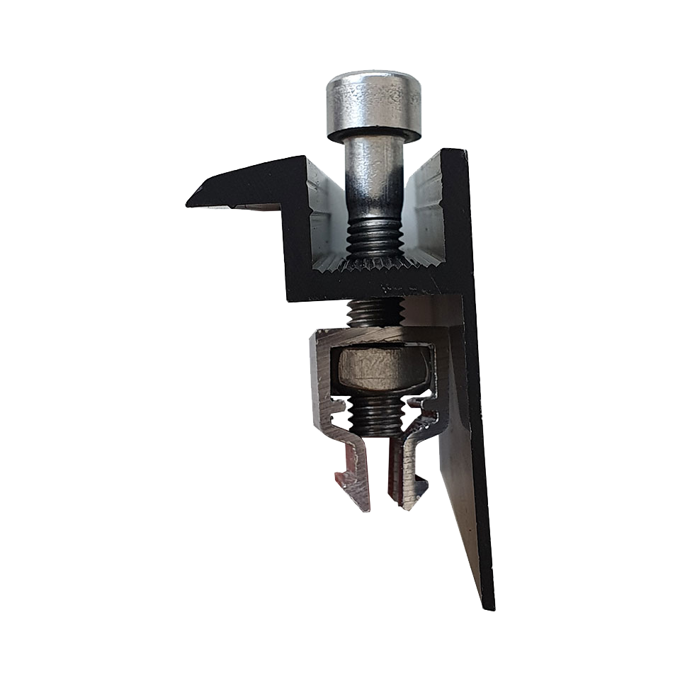 Endklemme mit Klick-System schwarz, eloxiert, 30 mm