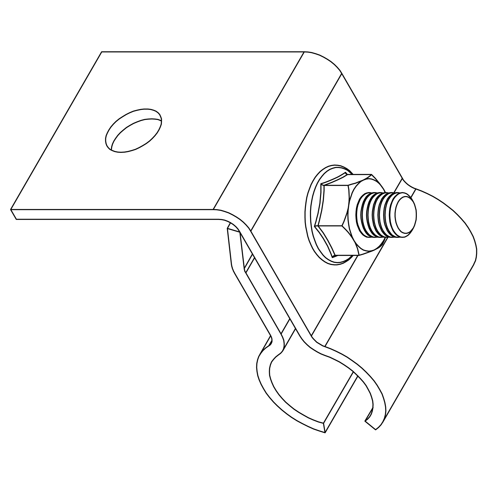 K2 Systems - RF Blechfalzklemme M10 Rundloch — Blechfalzklemme, mit Rundloch, A2 (2001853)
