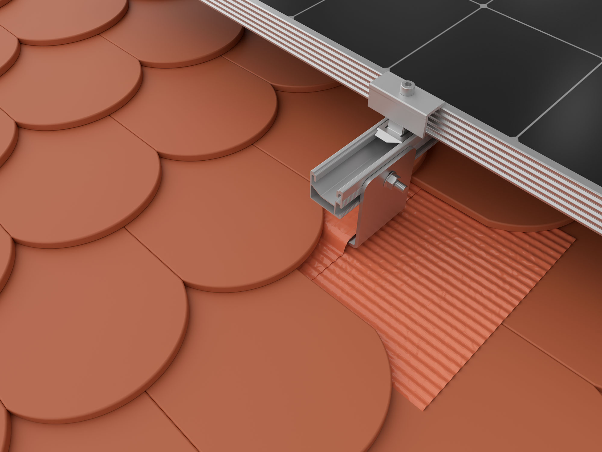 K2 Systems - Metallabdeckung SingleHook FlatTile, rot — flexible Metallbahn mit Butylabdichtung (2004282)
