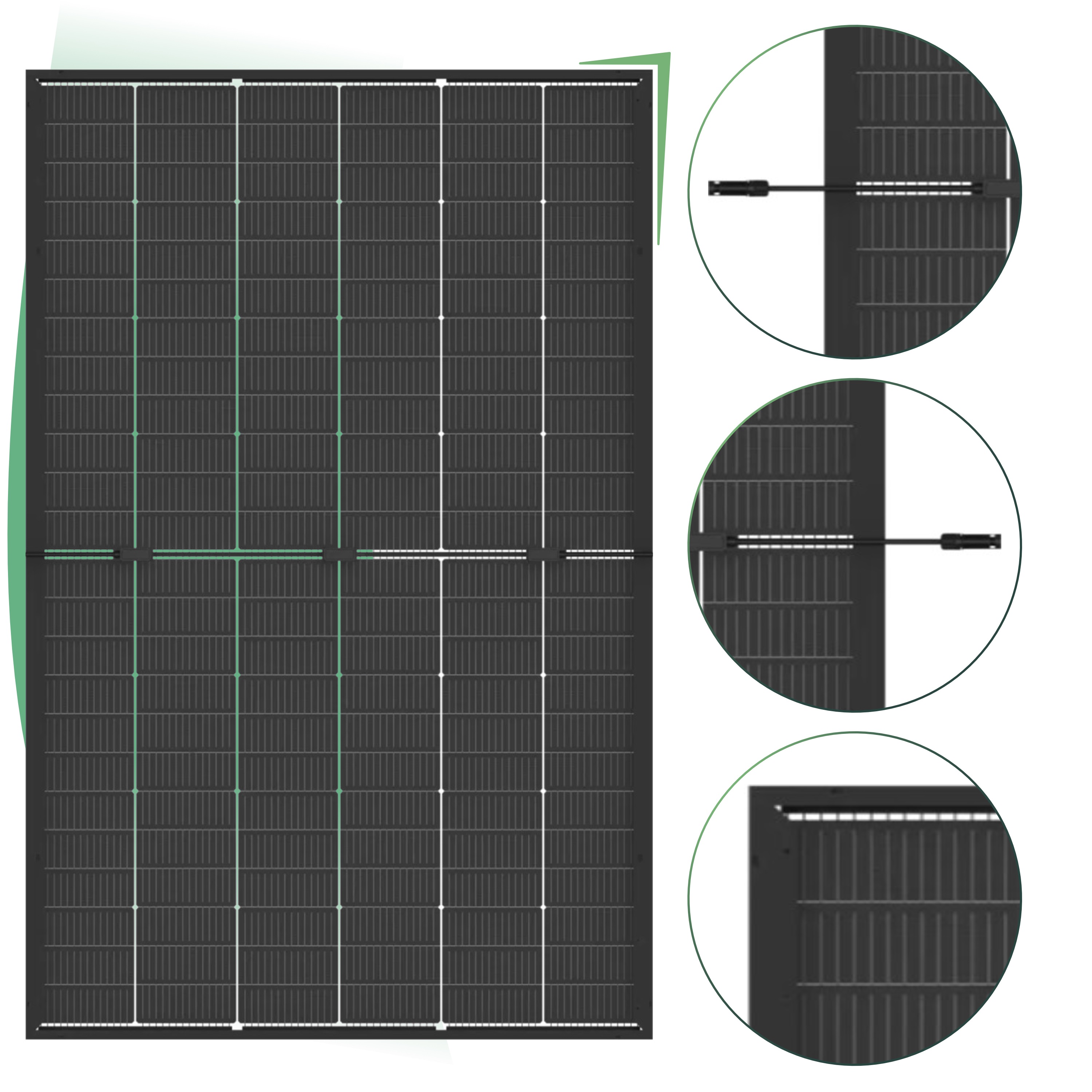 Balkonkraftwerk Set 1760 Wp — Anker Solarbank 3 Pro / 13,5 kWh / Trina 440 Wp Glas-Glas Bifazial Modul / 4 Module / Schuko Stecker / 3 m