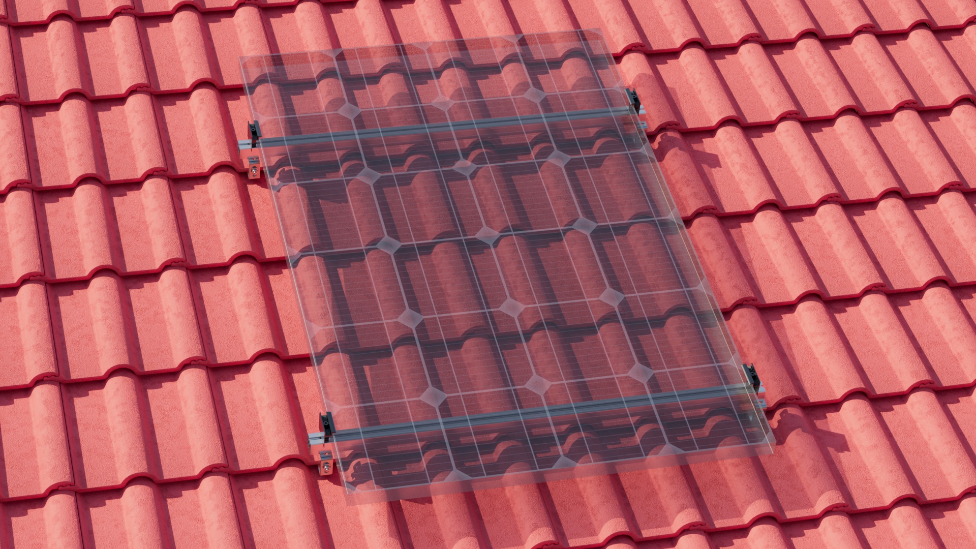 Balkonkraftwerk-Halterung — Schrägdach/Ziegeldach 1x PV-Modul RH 35 mm