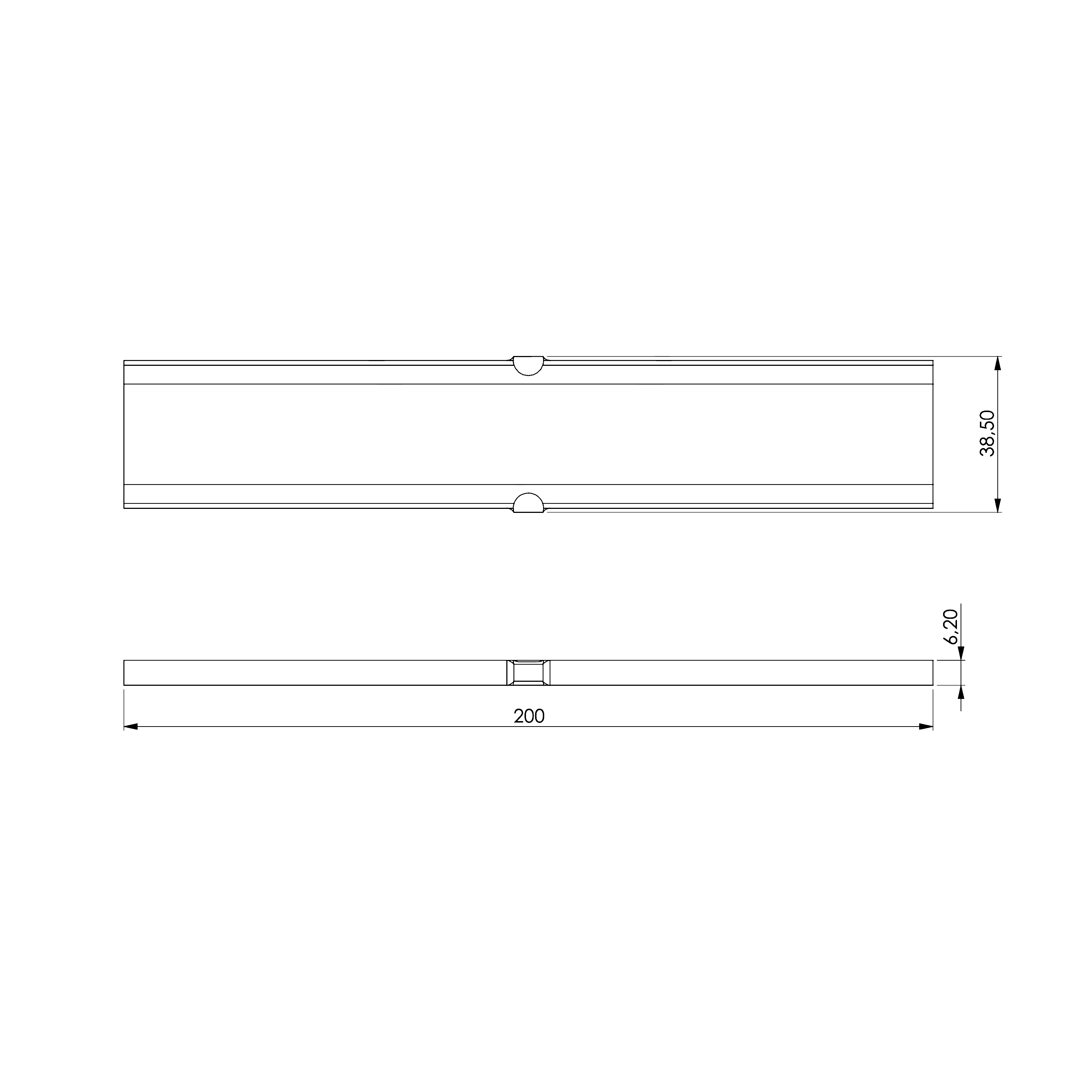 Schienenverbinder zum einschlagen — Einschubverbinder, Aluminium