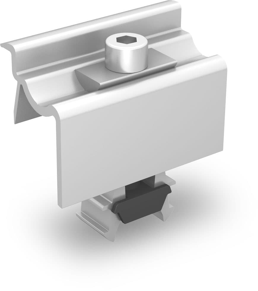 K2 Systems - EC Universal Clamp OneEnd SILVER 30-42mm — Universal Endklemme mit einfacher Klickfunktion (2002514)