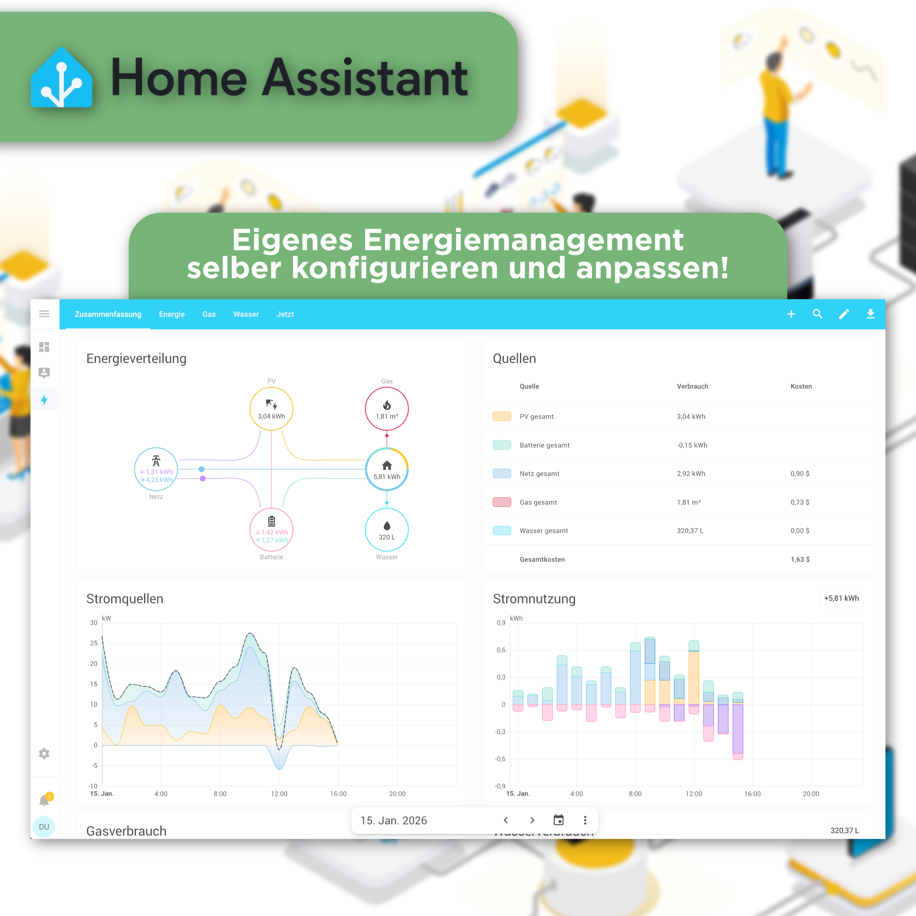 Home Assistant Plug & Play Set inkl. Raspberry Pi 5 – Smart Home & PV-Monitoring (64GB SD, Netzteil, Gehäuse, LAN-Kabel)