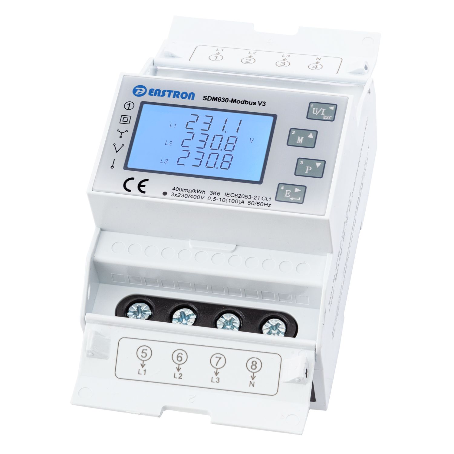 EASTRON SDM630-MODBUS-MID V3 — 100A Smart Meter 3-phasig für z.B. Deye, Growatt Wechselrichter (Neue Generation)