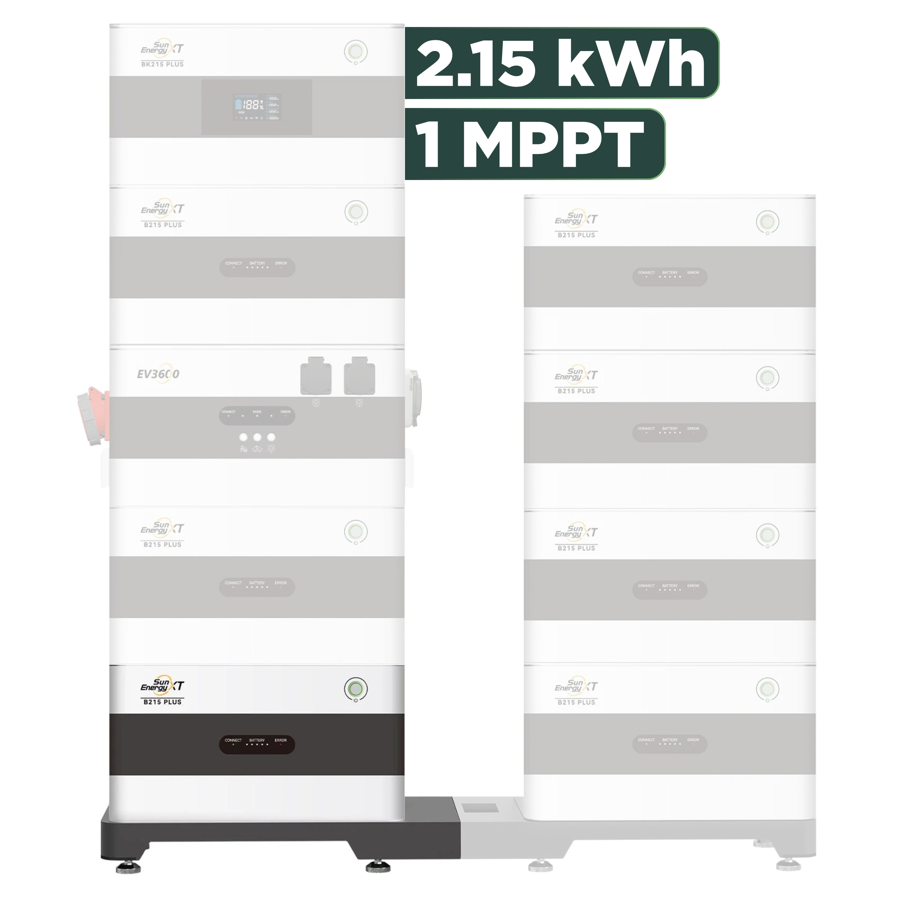 SunEnergyXT Plus (bis 17,2 kWh) Konfigurator 2000 Wp — ohne BK215 / 2,15 kWh / Solyco 500 Wp Bifazial / 4 Module