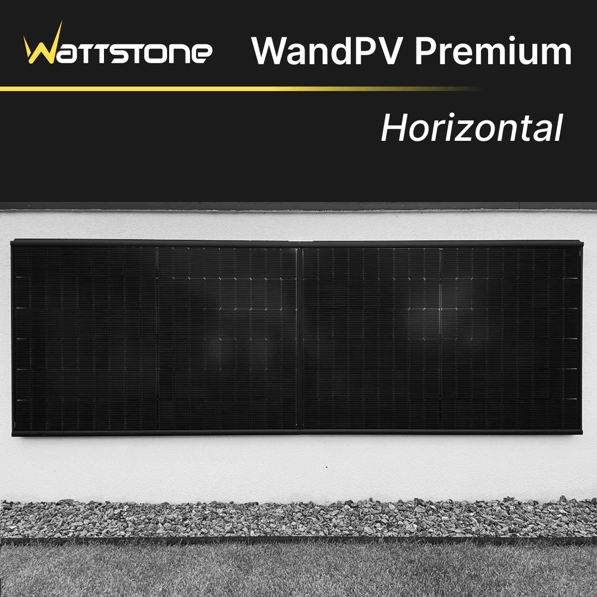 Wattstone WandPV Premium verdecktes Montagesystem horizontal Komplettset für 2 PV-Module