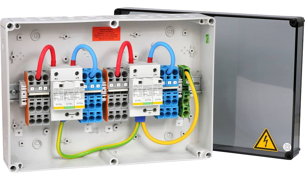 GAK2.K4x16.K2x16.51-12 —  für 2 MPPT, 4 Strings - Typ 1 + 2  Blitz- und Überspanungsschutz