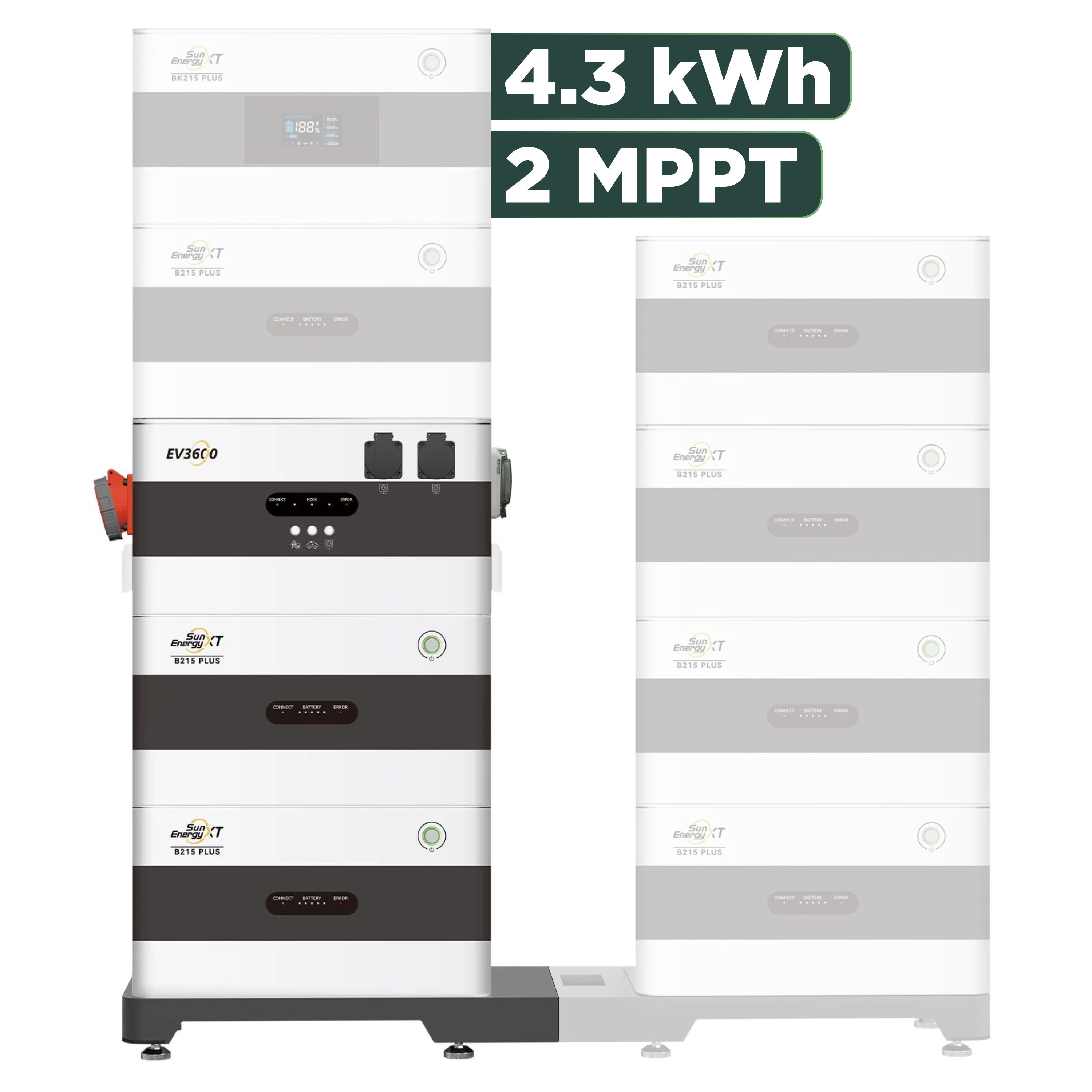 SunEnergyXT Plus (bis 17,2 kWh) Konfigurator 3000 Wp — ohne BK215 / 4,3 kWh / mit EV3600 / Solyco 500 Wp Bifazial / 6 Module