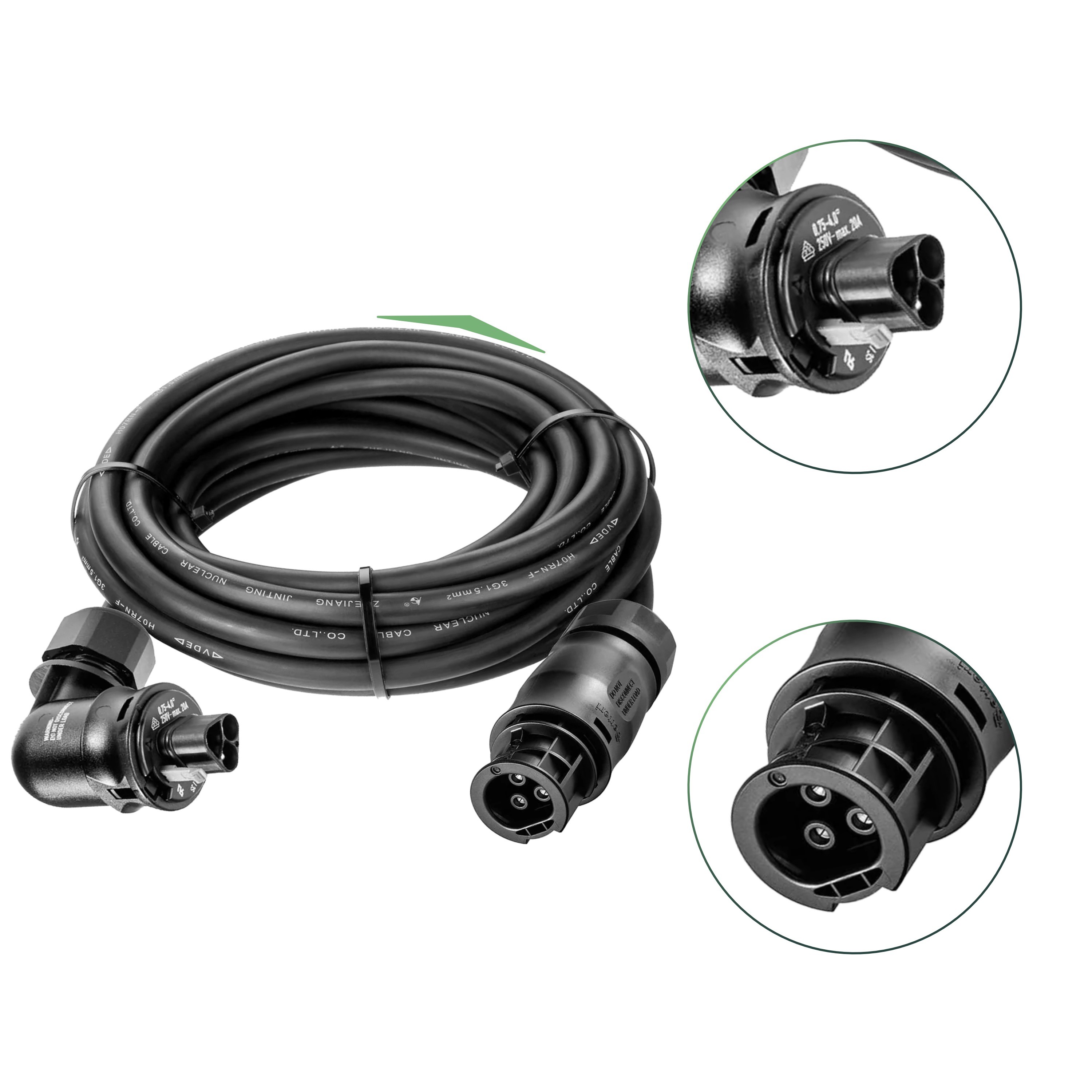 Balkonkraftwerk Set 2000 Wp — SunEnergyXT Plus / 8,6 kWh / Solyco 500 Wp Glas-Glas Fullblack-Modul Bifazial / 4 Module / Deye 2000 W / Wieland Stecker / 20 m