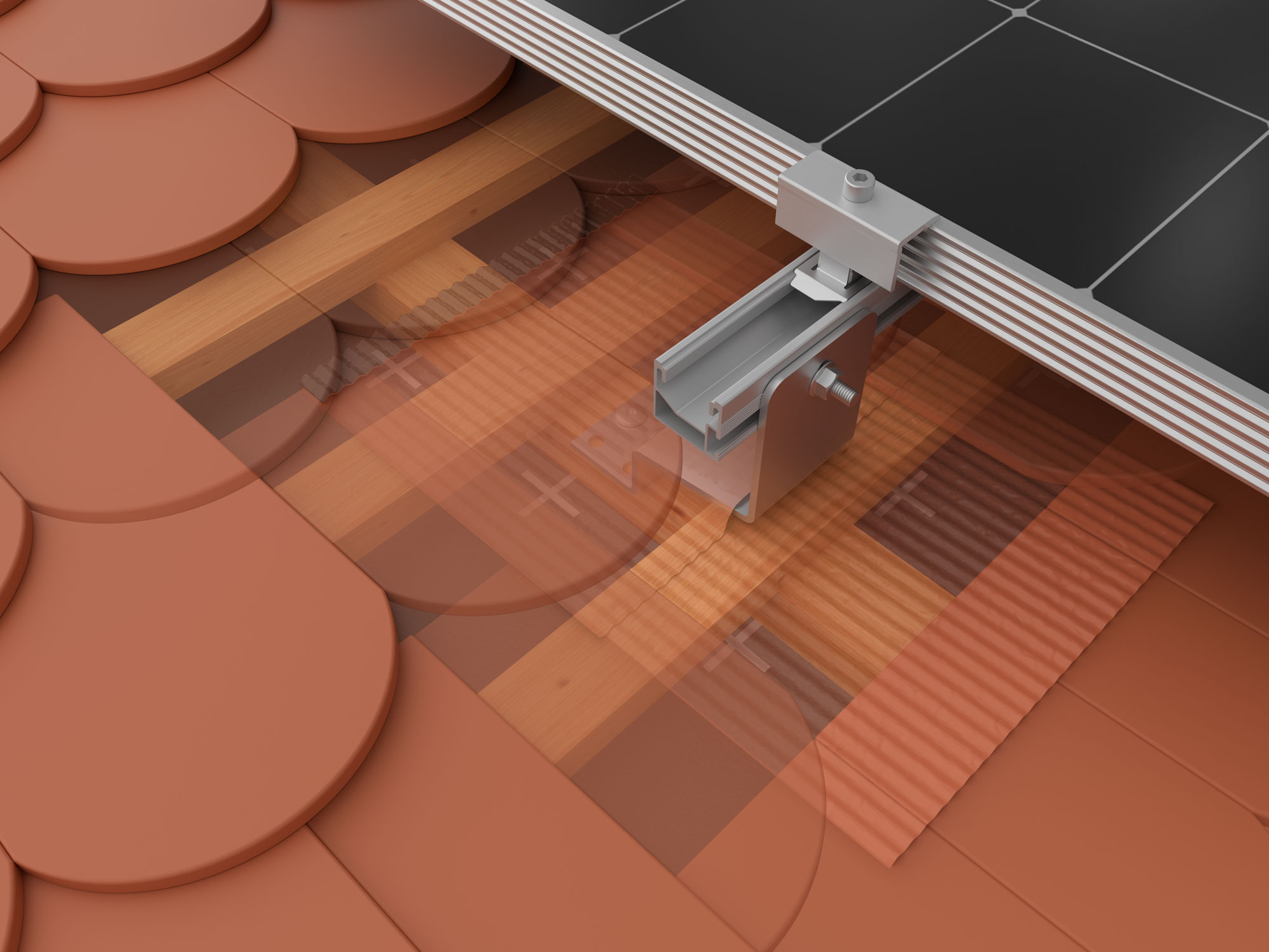 K2 Systems - Metallabdeckung SingleHook FlatTile, rot — flexible Metallbahn mit Butylabdichtung (2004282)