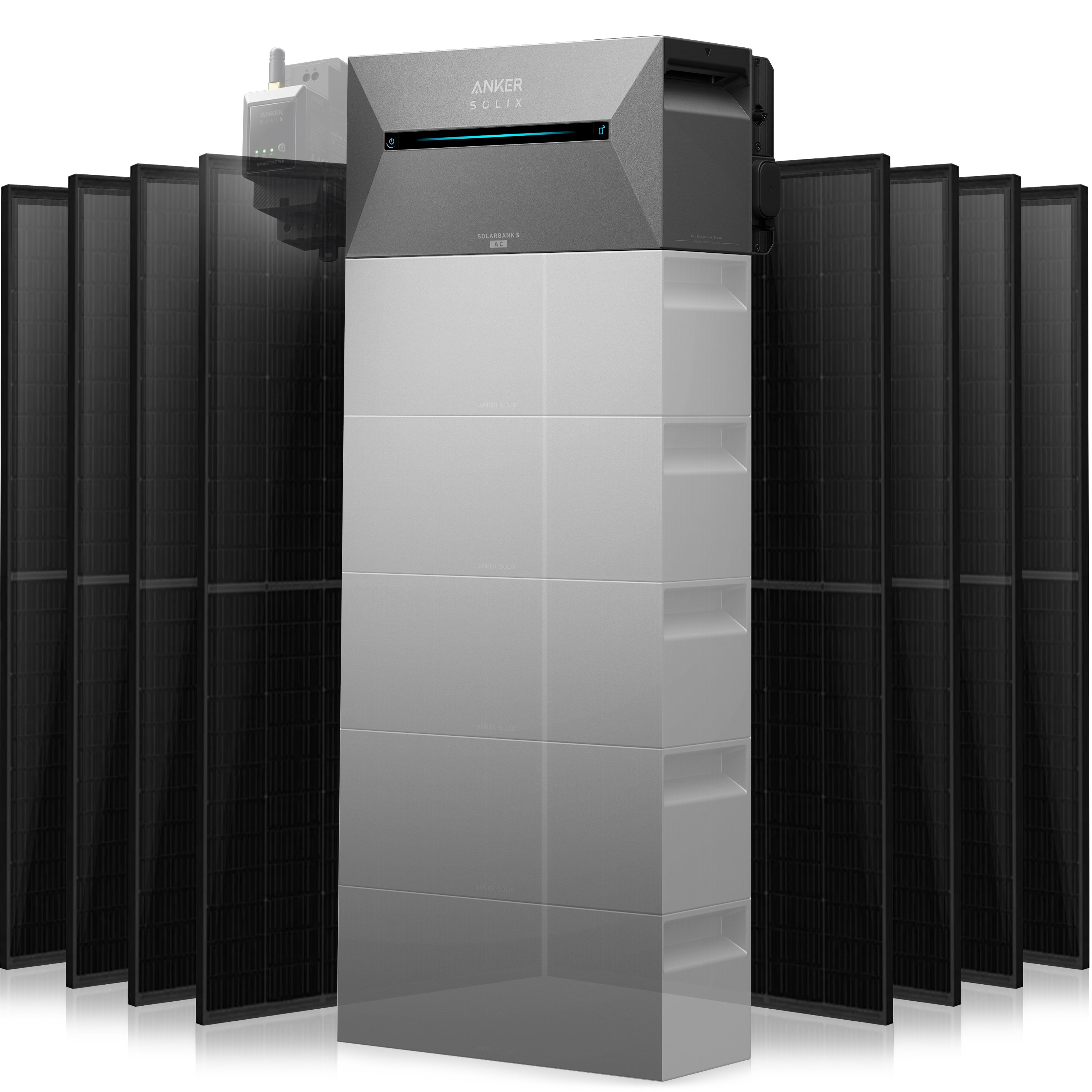 Anker Solix Solarbank 3 Pro Set 4000 Wp — 500 Wp (Full Black) / 8 Module / 2,7 kWh