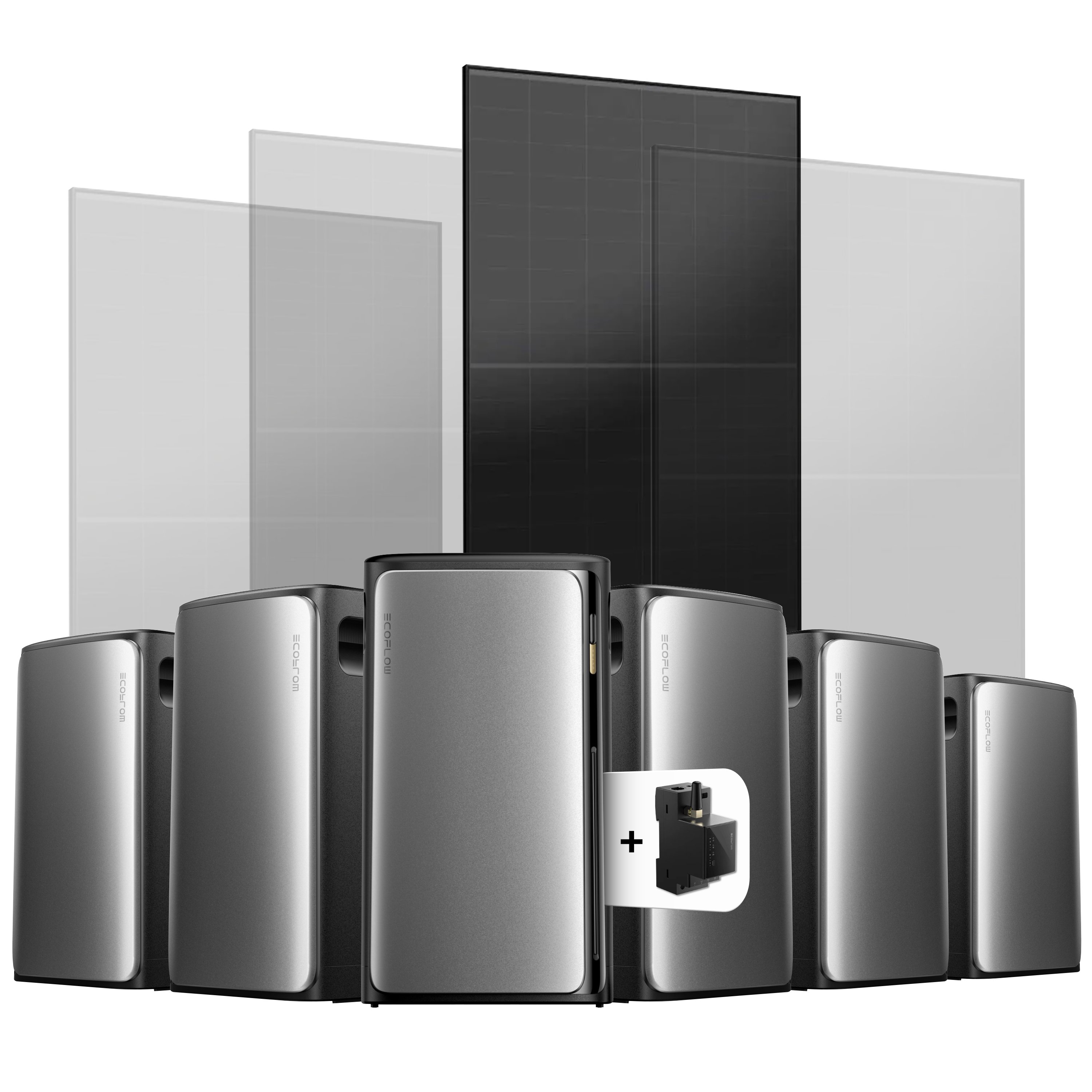 EcoFlow Stream Balkonkraftwerk Set 500 Wp — Stream Ultra / 500 Wp (Full Black) / 1 Modul / 11,52 kWh / mit EcoFlow Smart Meter