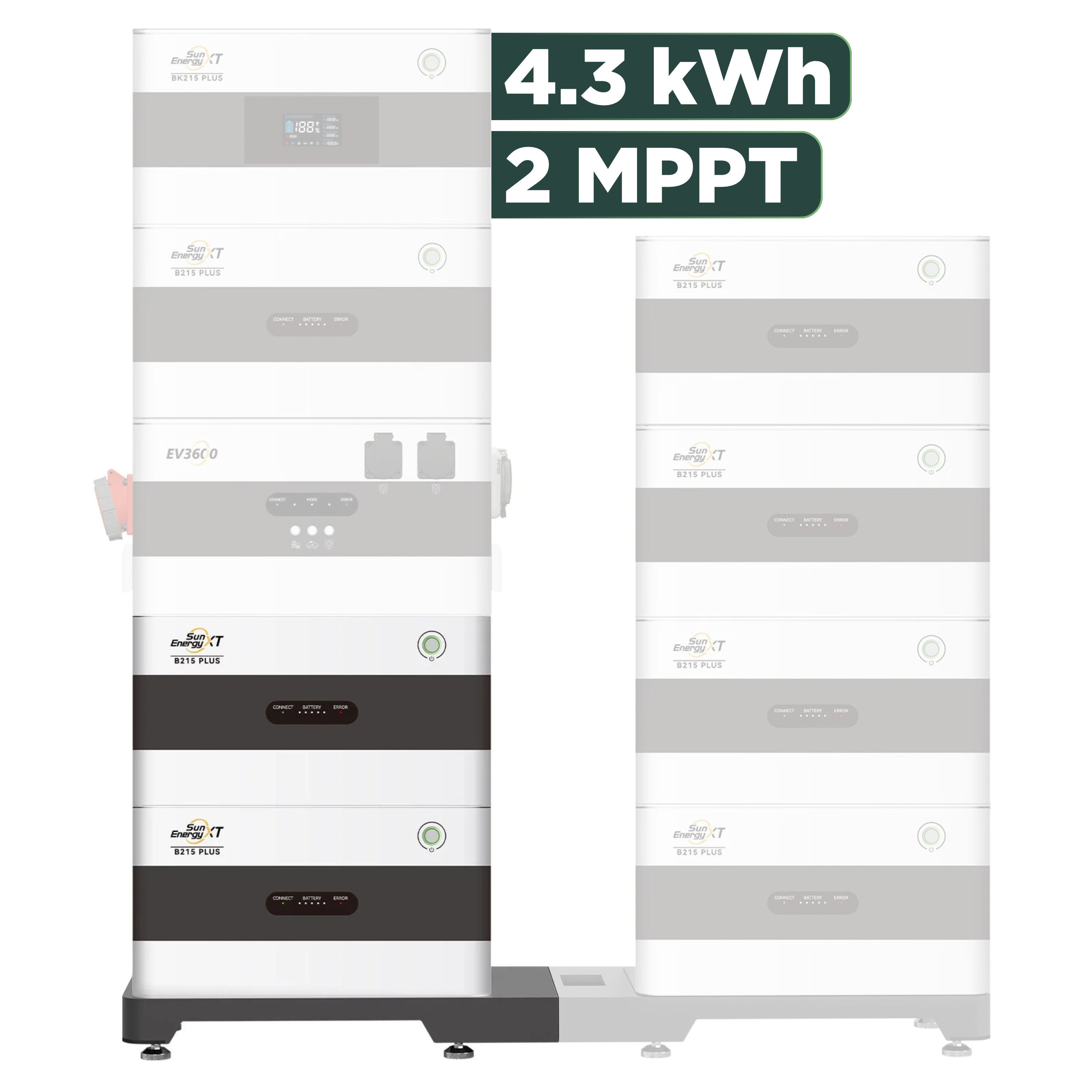 SunEnergyXT Plus (bis 17,2 kWh) Konfigurator 3000 Wp — ohne BK215 / 4,3 kWh / Solyco 500 Wp Bifazial / 6 Module