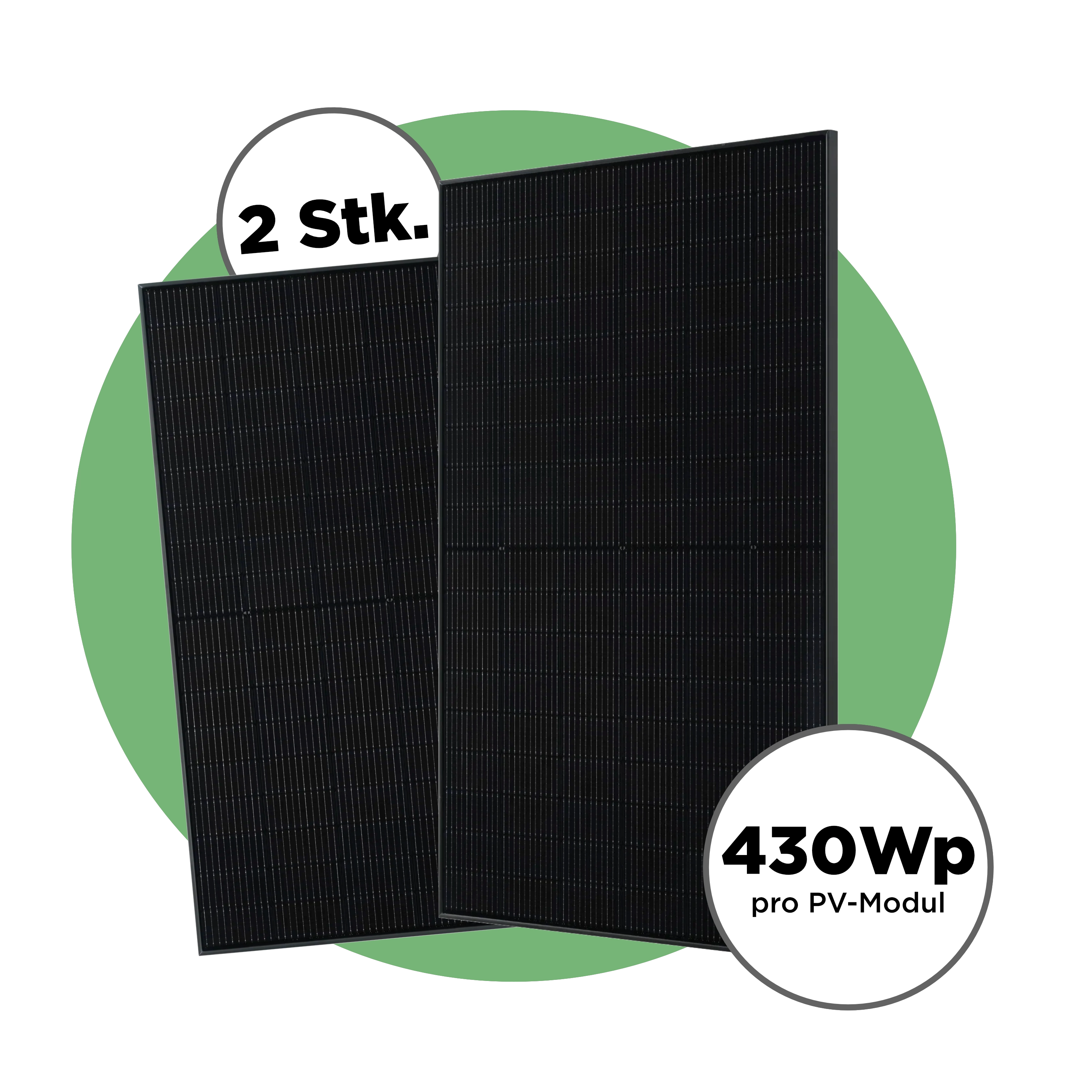 860 Wp Balkonkraftwerkset Full Black — Basic Edition powered by Sunlit