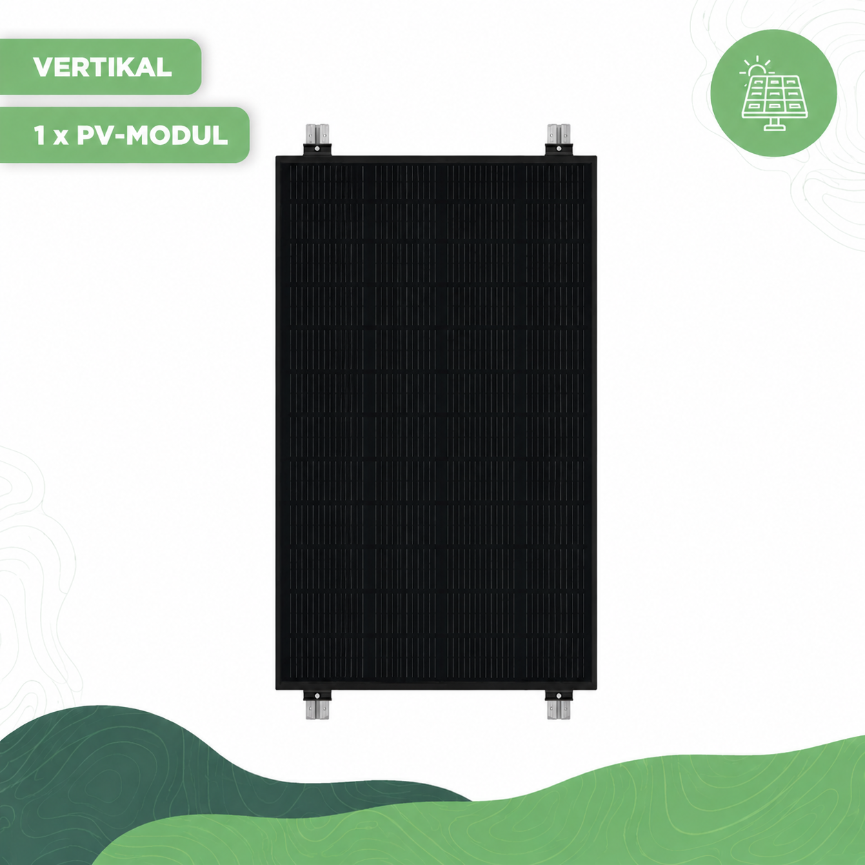 Balkonkraftwerk Wand-Halterung EvoWall — Unterkonstruktion Set  für 1 x PV-Modul vertikal
