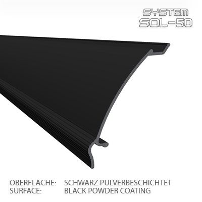 Verschnitt SOL-50 Abschlussblende 1,5m - 2m schwarz Premium