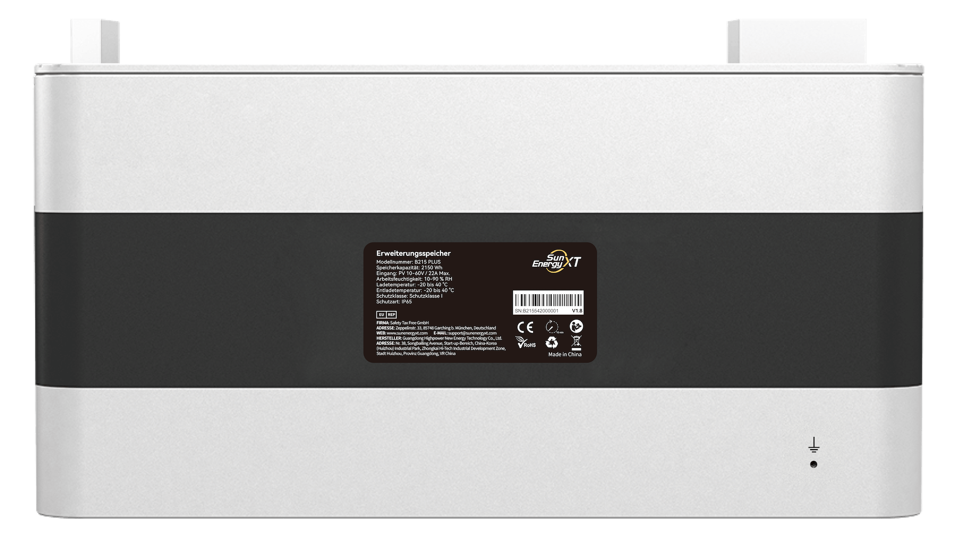 SunEnergyXT B215 PLUS — Erweiterungsspeicher für SunEnergyXT Balkonkraftwerkspeicher - Erweiterungsmodul 2.150 Wh Aktionspreis