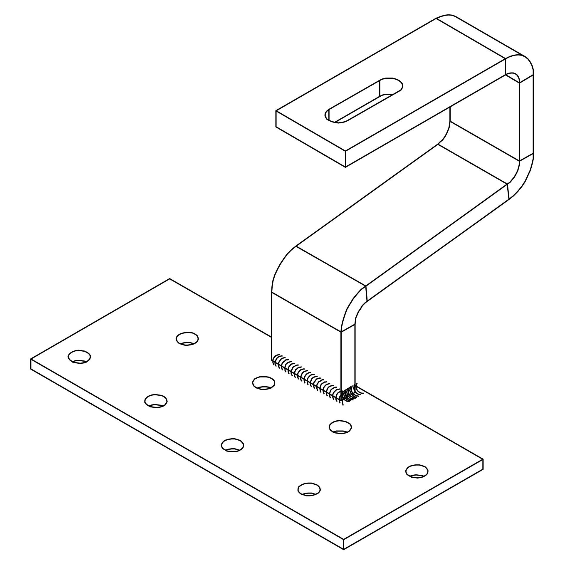 K2 Systems - RF PA H47-120-5x180x80-8x40-HD — Alpin-Dachhaken für Pfannenziegel h=47mm (1000764)