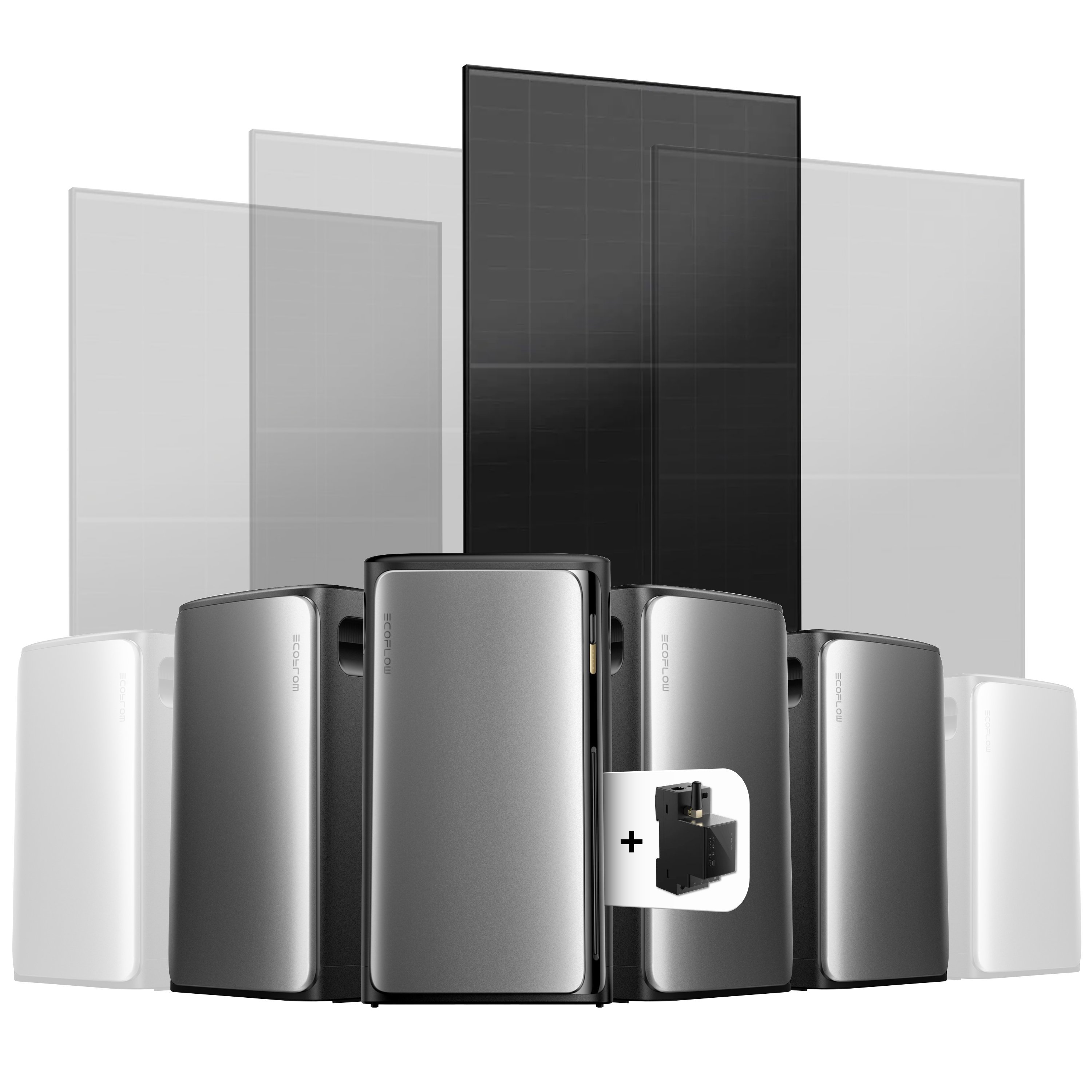 EcoFlow Stream Balkonkraftwerk Set 500 Wp — Stream Ultra / 500 Wp (Full Black) / 1 Modul / 7,68 kWh / mit EcoFlow Smart Meter