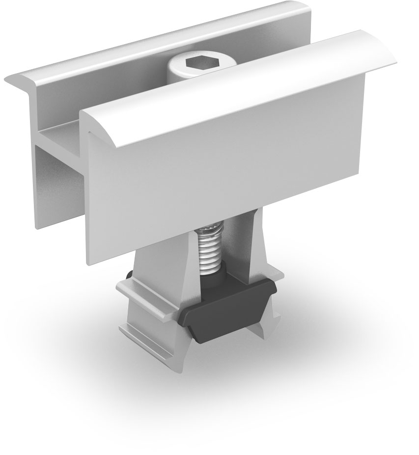 K2 Systems - MC Universal Clamp OneMid SILVER Set 30-42mm — Universal Mittelklemme mit einfacher Klickfunktion (2003071)