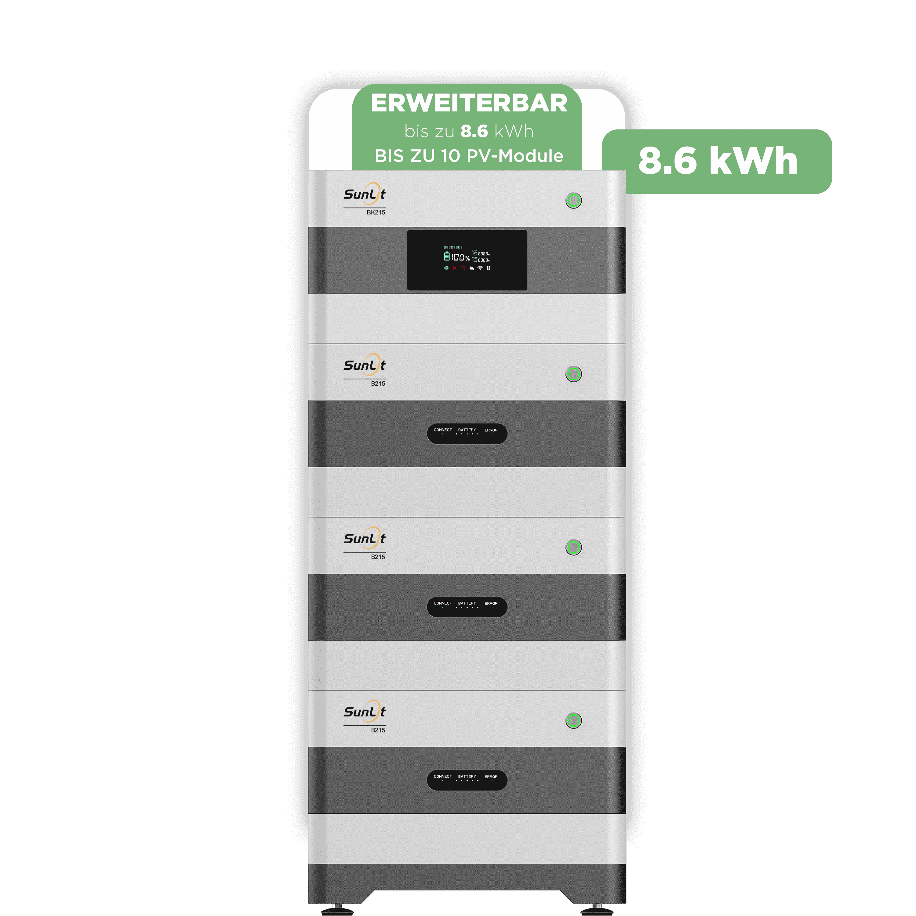 Sunlit Balkonkraftwerkspeicher — 8.600 Wh