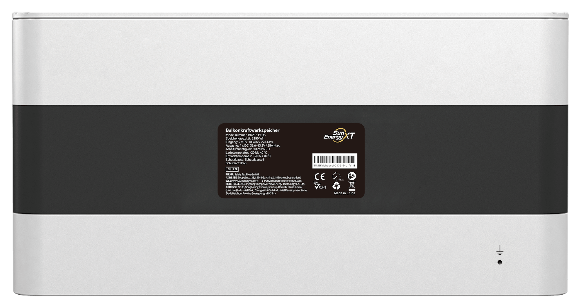 SunEnergyXT BK215 PLUS — Batteriespeicher für Balkonkraftwerke - Kopfmodul 2.150 Wh Aktion