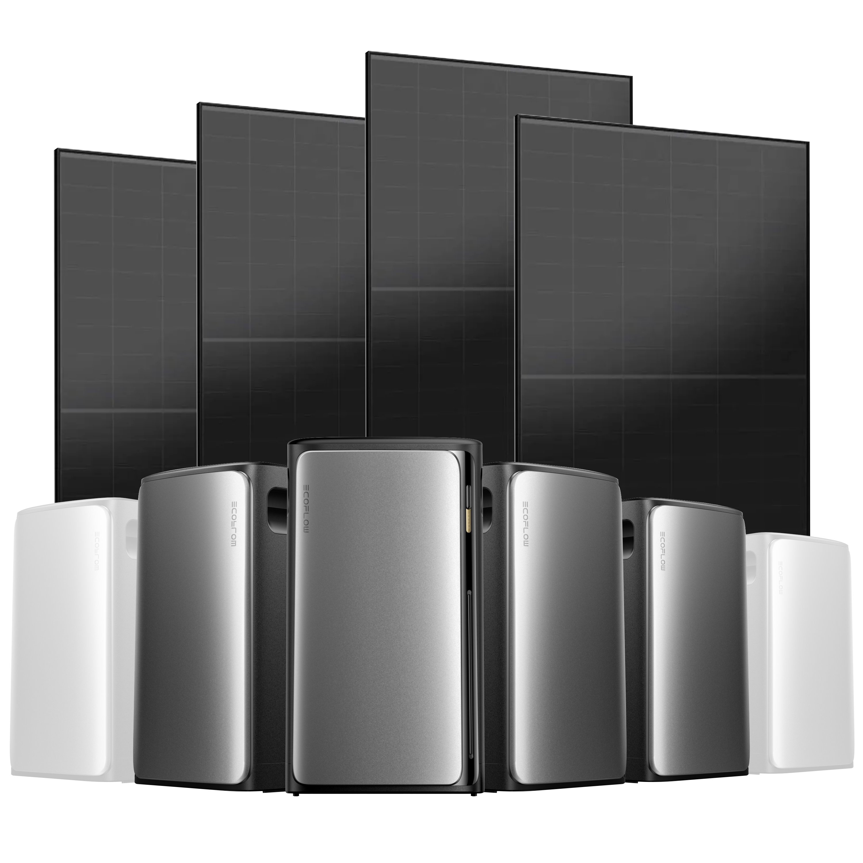 EcoFlow Stream Balkonkraftwerk Set 2000 Wp — Stream Ultra / 500 Wp (Full Black) / 4 Module / 7,68 kWh