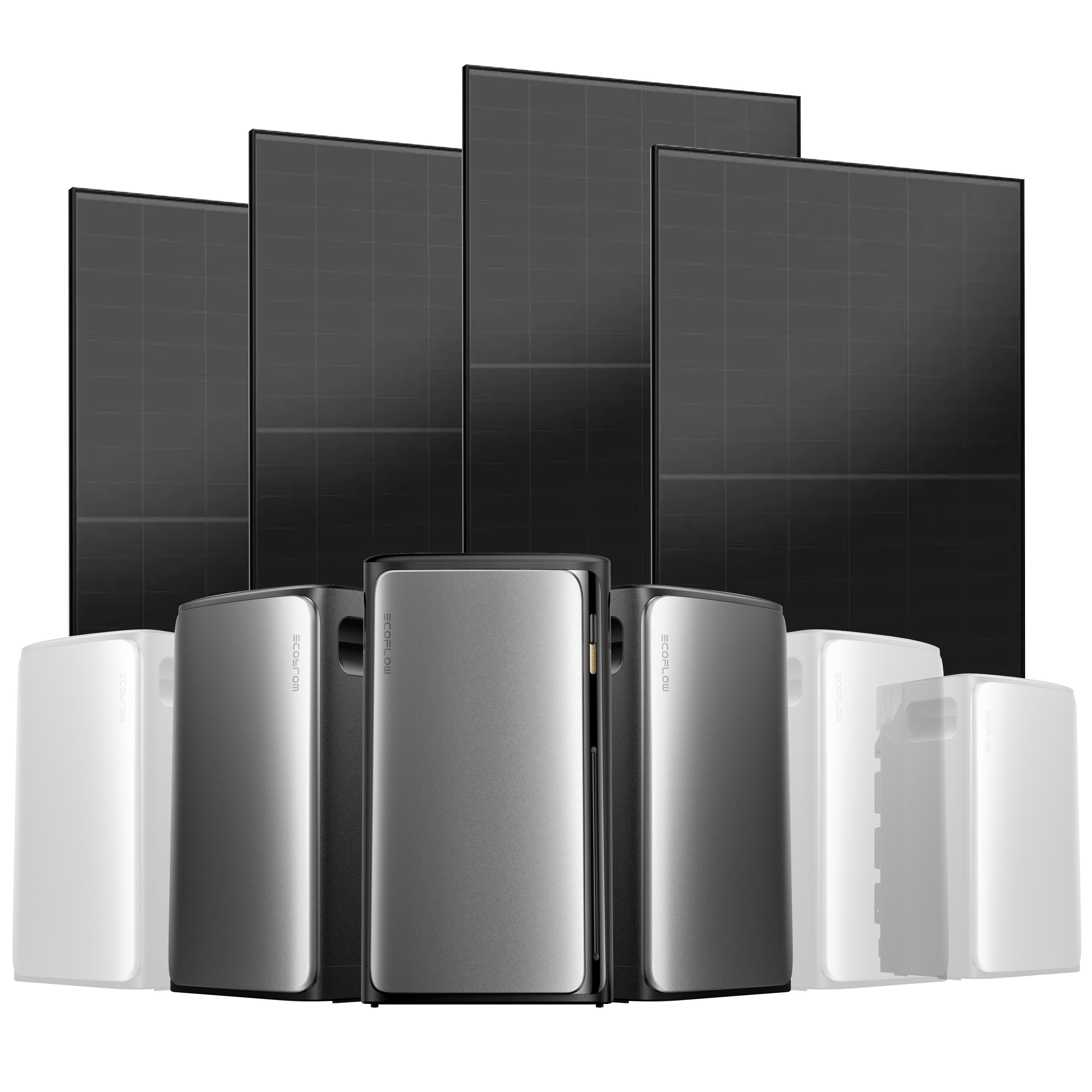 EcoFlow Stream Balkonkraftwerk Set 2000 Wp — Stream Ultra / 500 Wp (Full Black) / 4 Module / 5,76 kWh