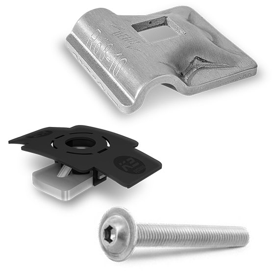 K2 Systems - Blitzschutzklemme 8 mm Set — Klemme für Blitzschutzkabel, Durchmesser: 8 mm (2004922)