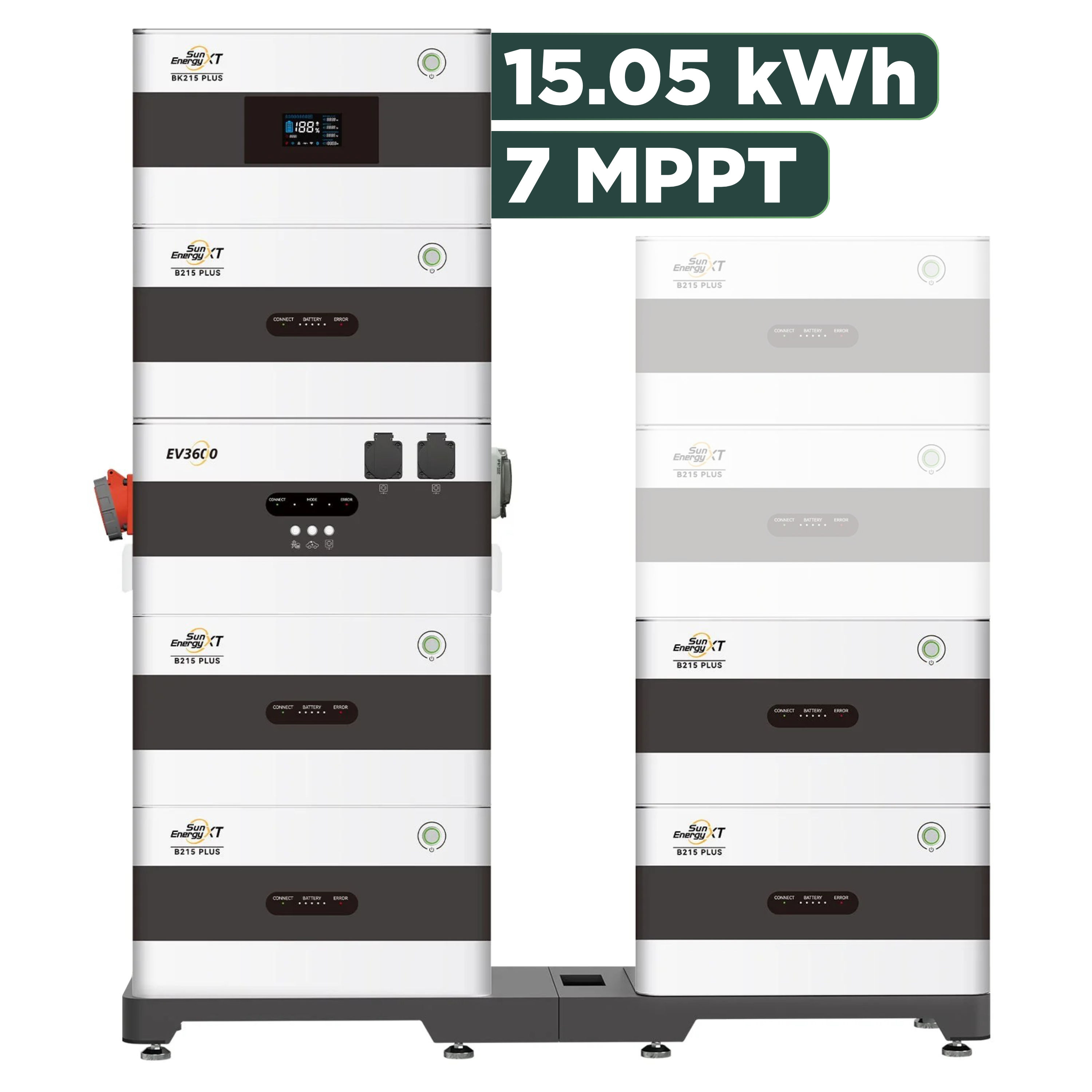 SunEnergyXT Plus (bis 17,2 kWh) Konfigurator 500 Wp — mit BK215 / 12,9 kWh / mit EV3600 / Solyco 500 Wp Bifazial / 14 Module
