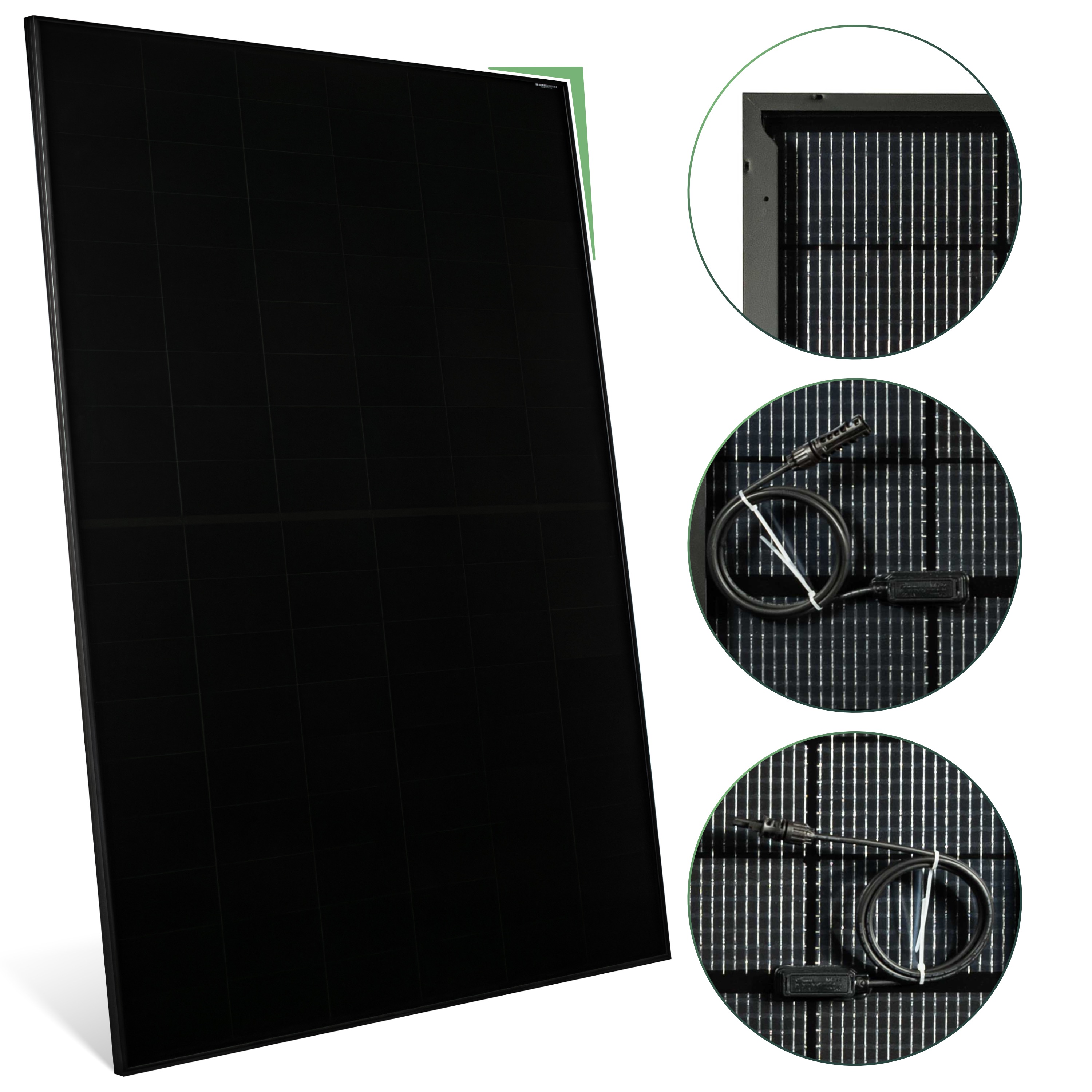 Balkonkraftwerk Set 1920 Wp — Anker Solarbank 3 Pro / 13,5 kWh / Solyco 480 Wp Glas-Glas Fullblack Back Contact Modul  / 4 Module / Schuko Stecker / 3 m