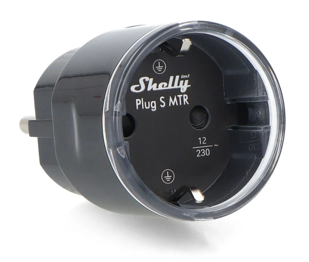 Shelly Plug S Gen3 — Smarter, WLAN / Bluetooth und Matter-kompatibler Stecker mit Leistungsmessung (schwarz)
